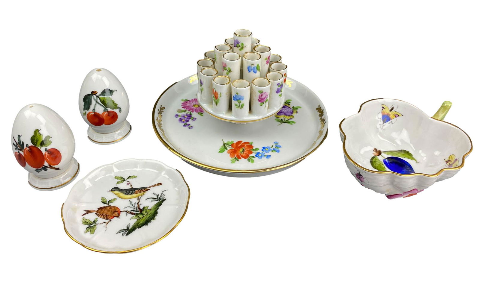 Herend Dresden Porcelain Dish Bowl Shaker Tray LOT (1 of 6)