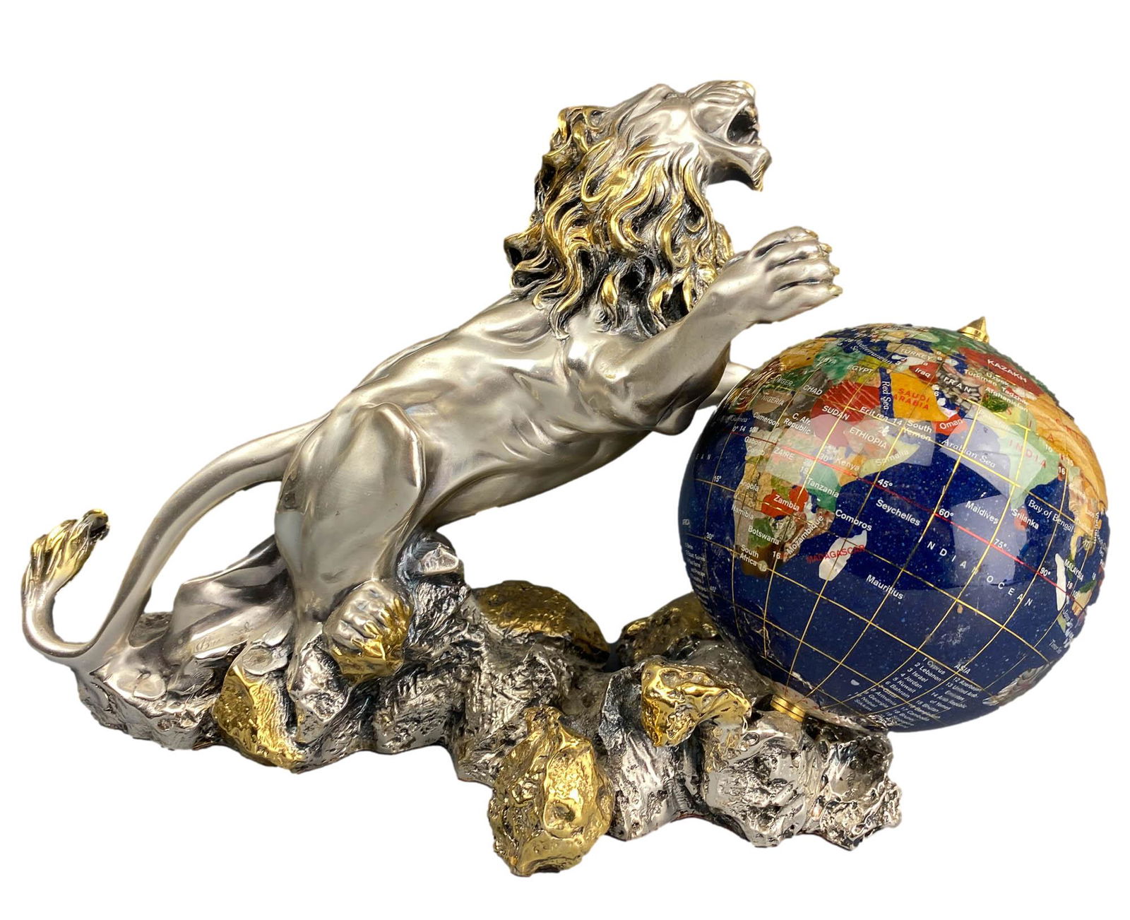 Brunel Preziosi Sterling Wax Lion Globe Sculpture (1 of 6)