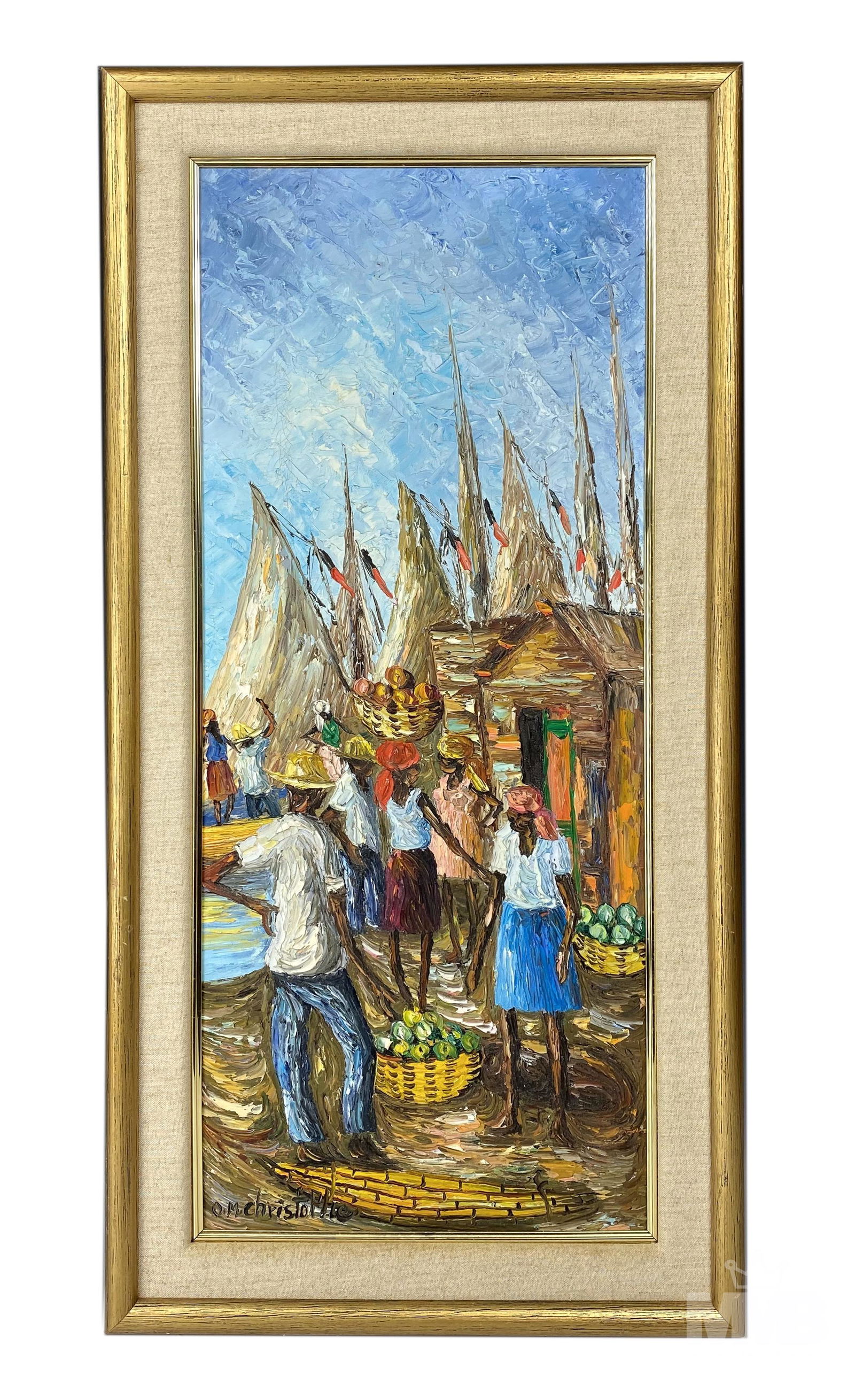 Osmin Christophe Haitian Marketplace Oil Painting (1 of 5)