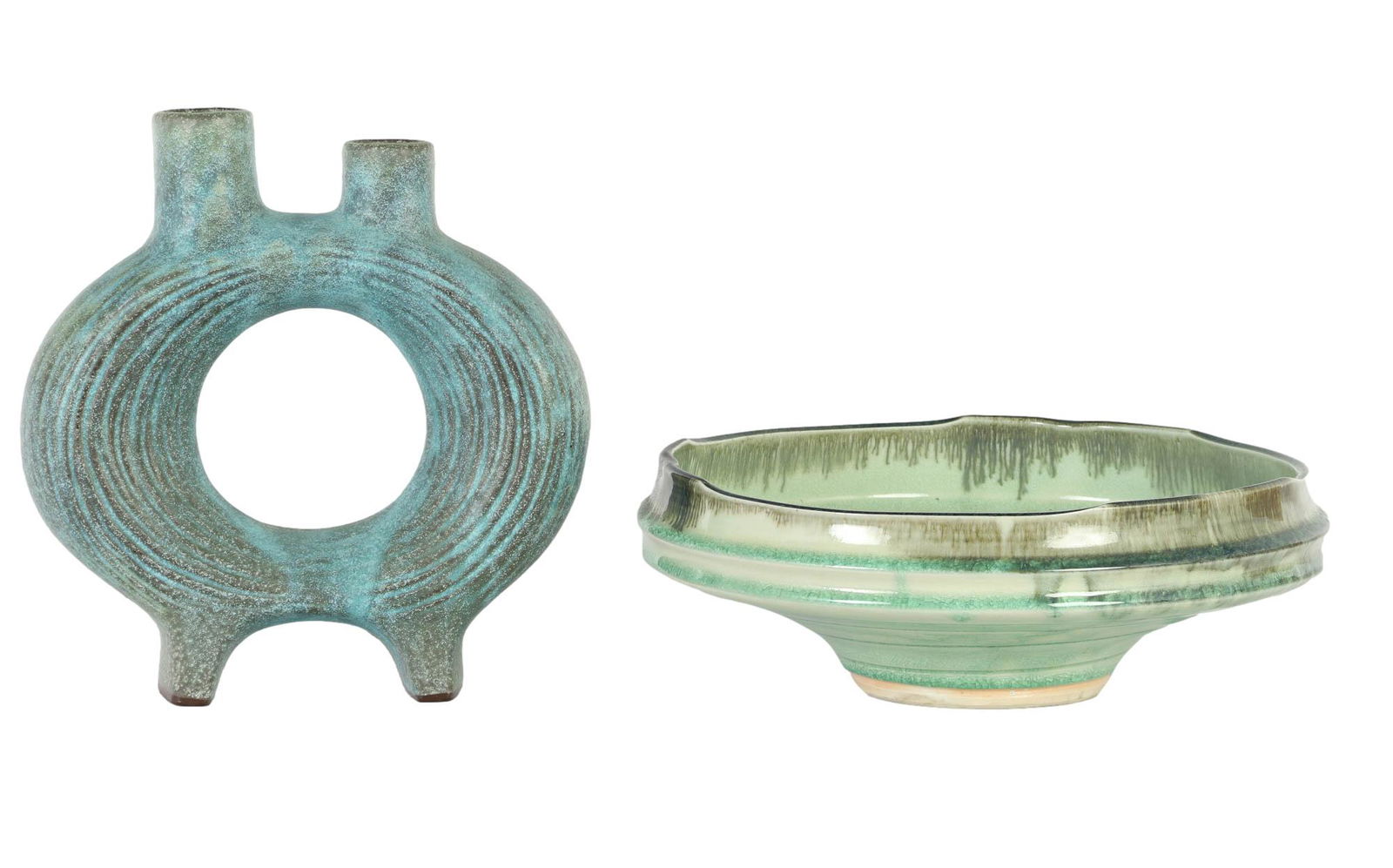 Studio Crafted Ceramic Pottery Vase & Footed Bowl (1 of 5)