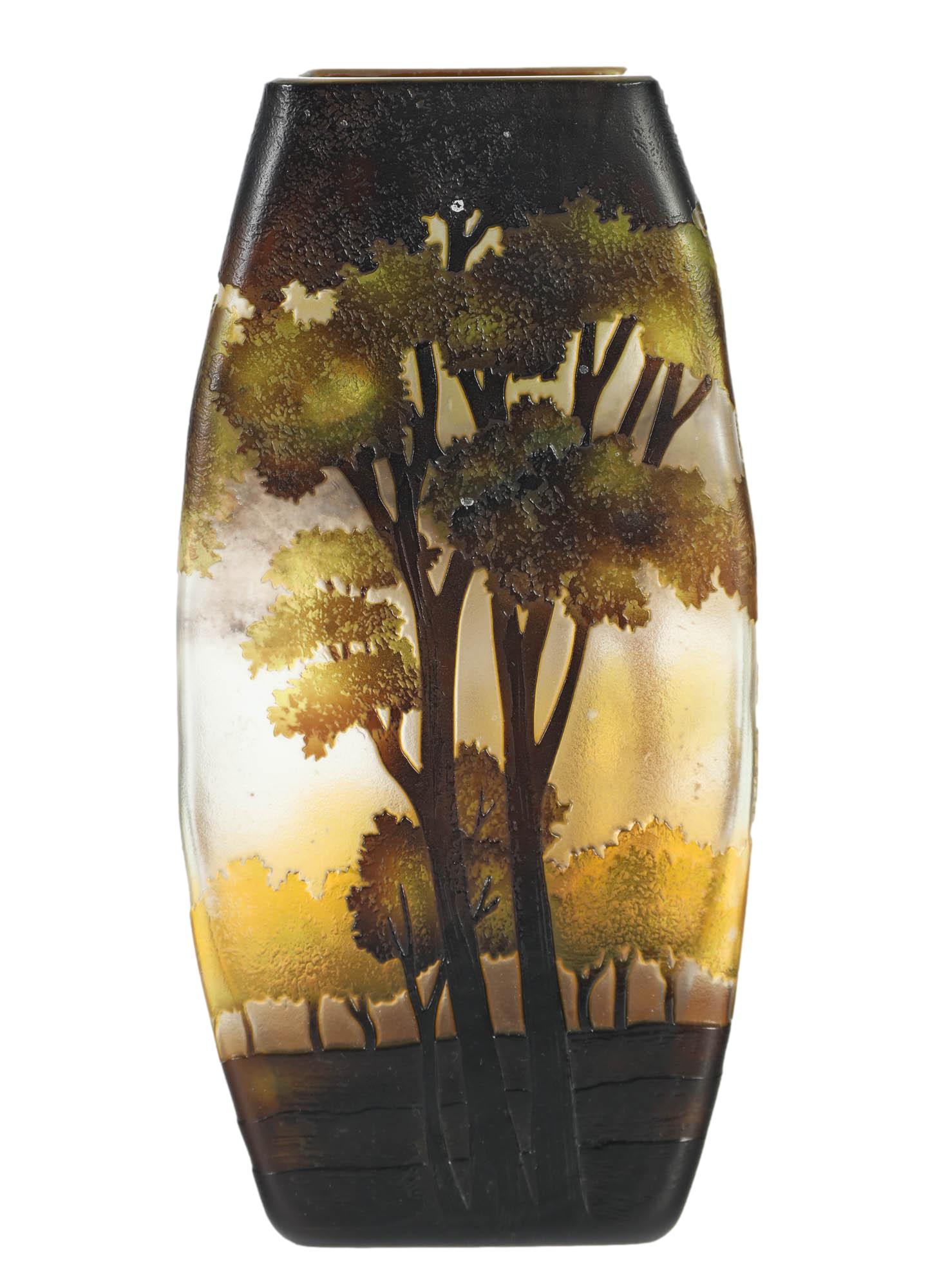 French Art Nouveau Style Cameo Acid Etched Vase (1 of 6)