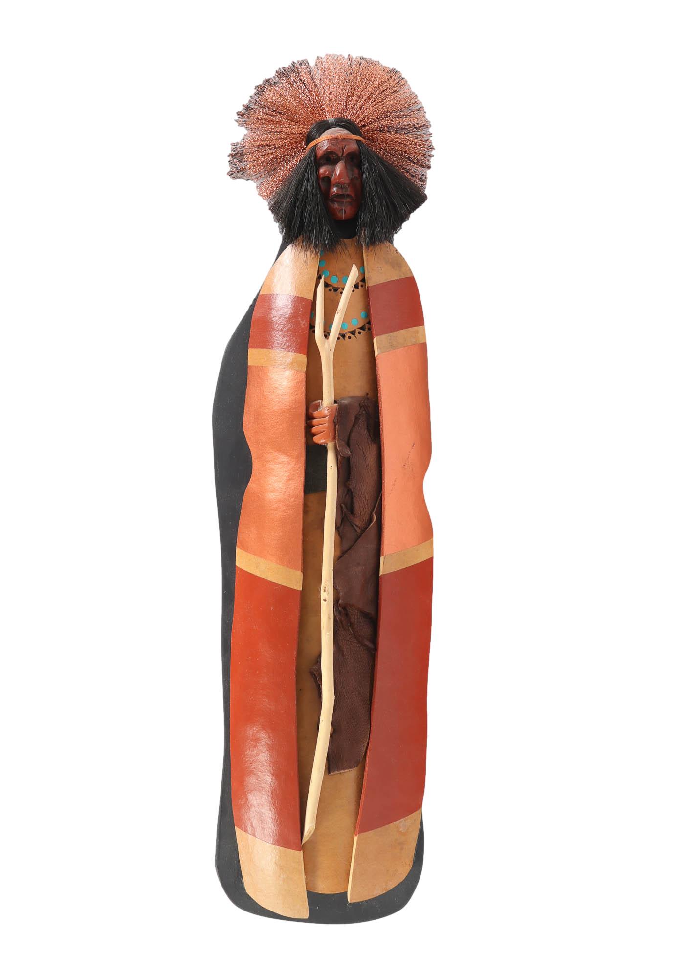 American Indian Carved Folk Art Wall Hanger SIGNED (1 of 5)