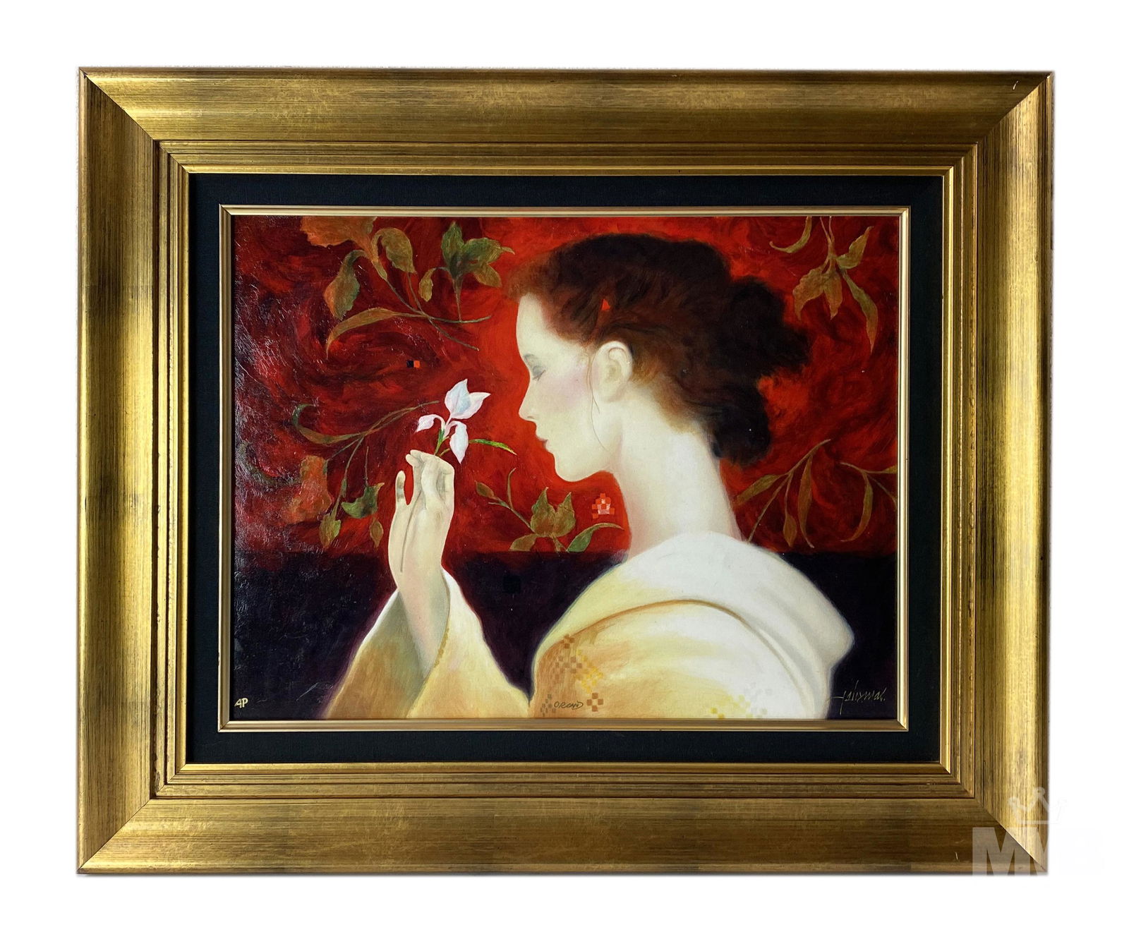 Felix Mas (b.1935) Woman and Orchid Signed Giclee (1 of 5)