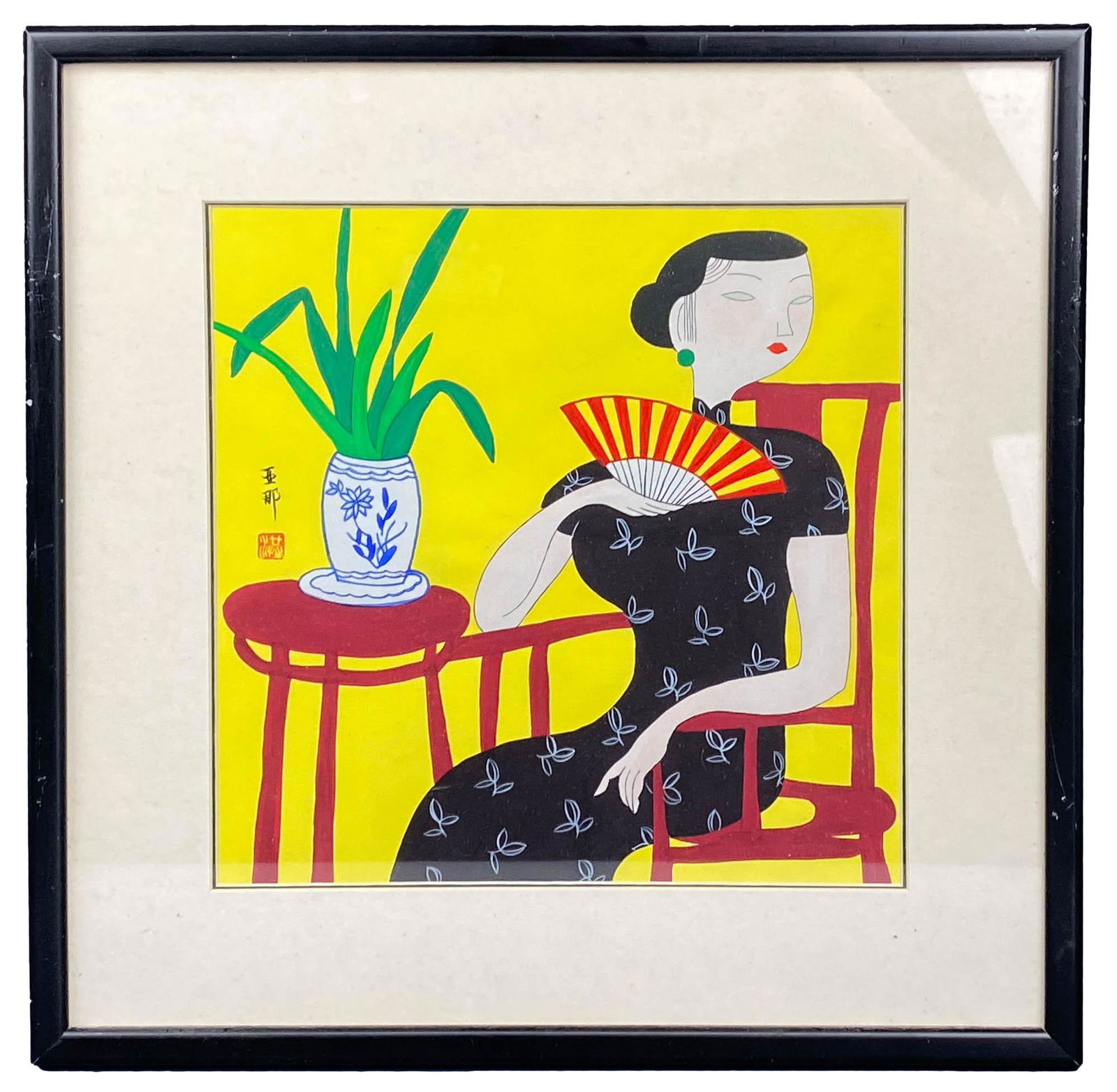 Hu Yongkai B.1945 Figural Watercolor Painting (1 of 4)