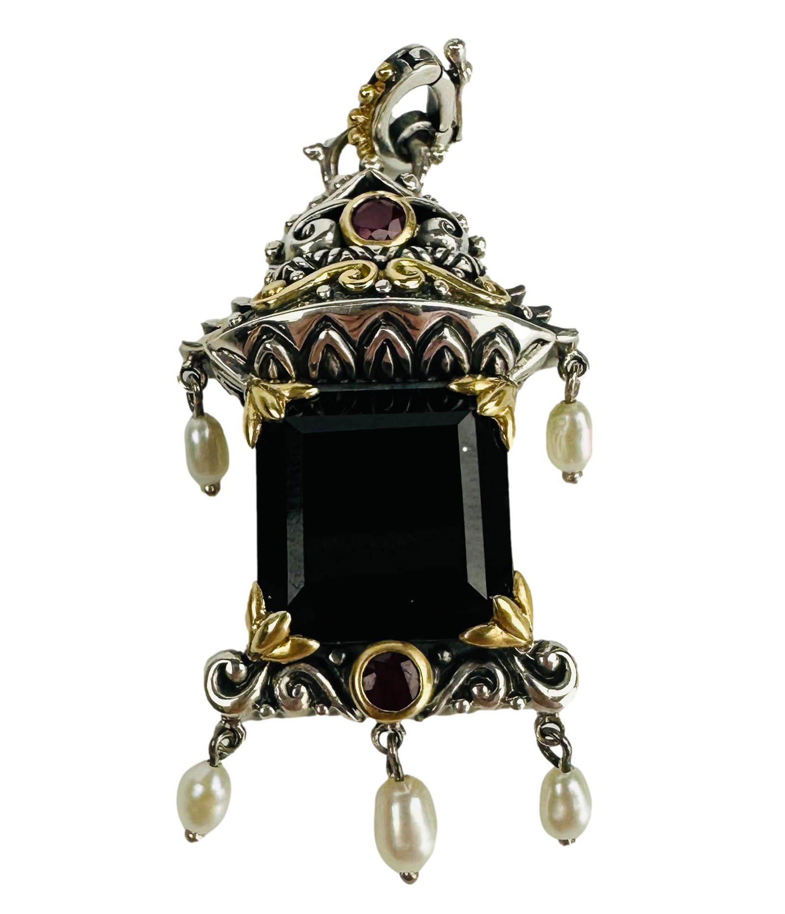 Barbara Bixby 925 18K Gold Onyx Necklace Pendant (1 of 3)