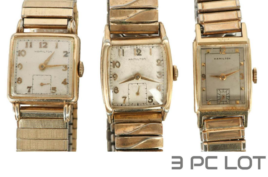 Hamilton 10K 14K Gold Filled Case Wristwatches LOT (1 of 4)
