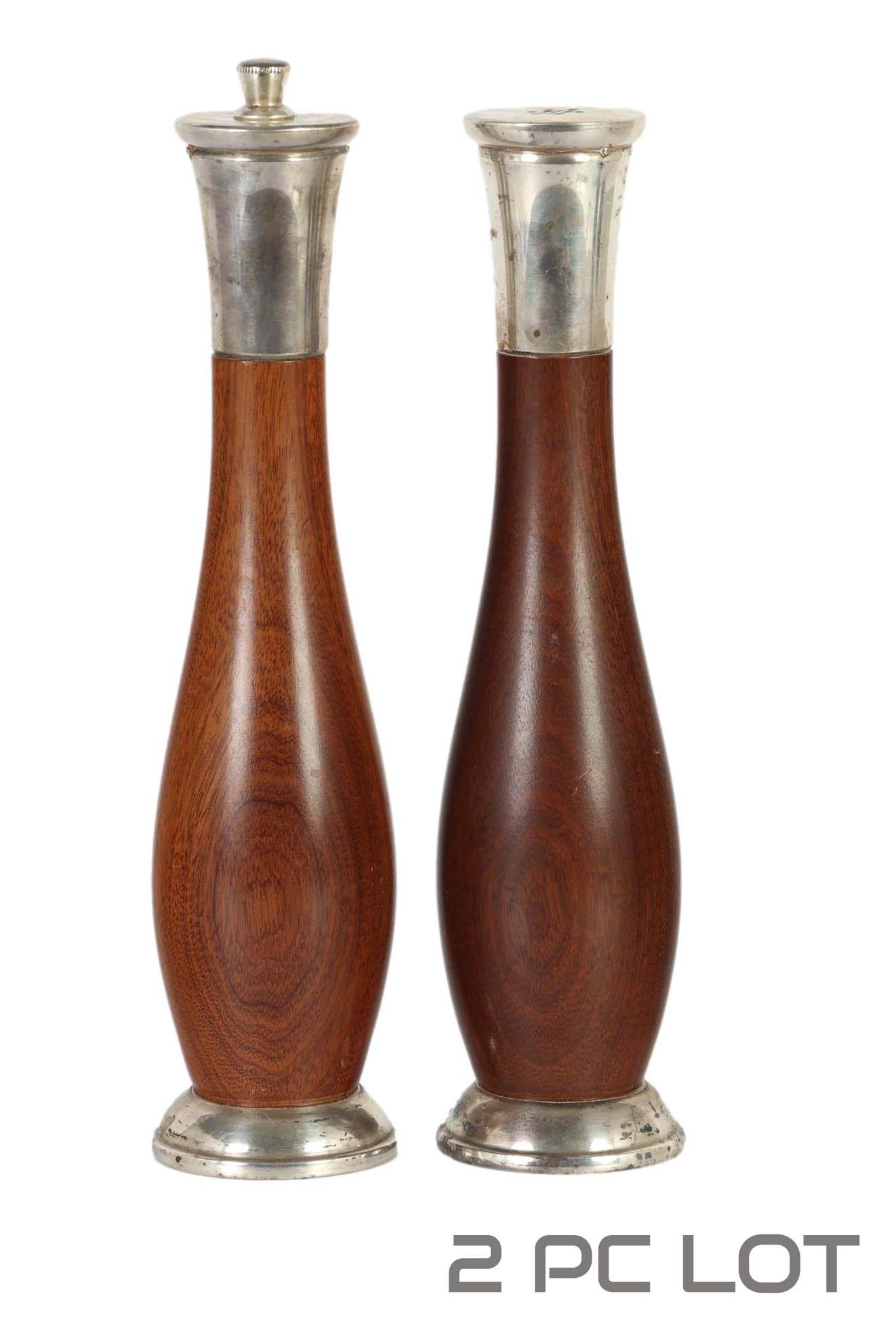 Sterling Silver 925 & Wood Salt Pepper Grinder 10" (1 of 4)