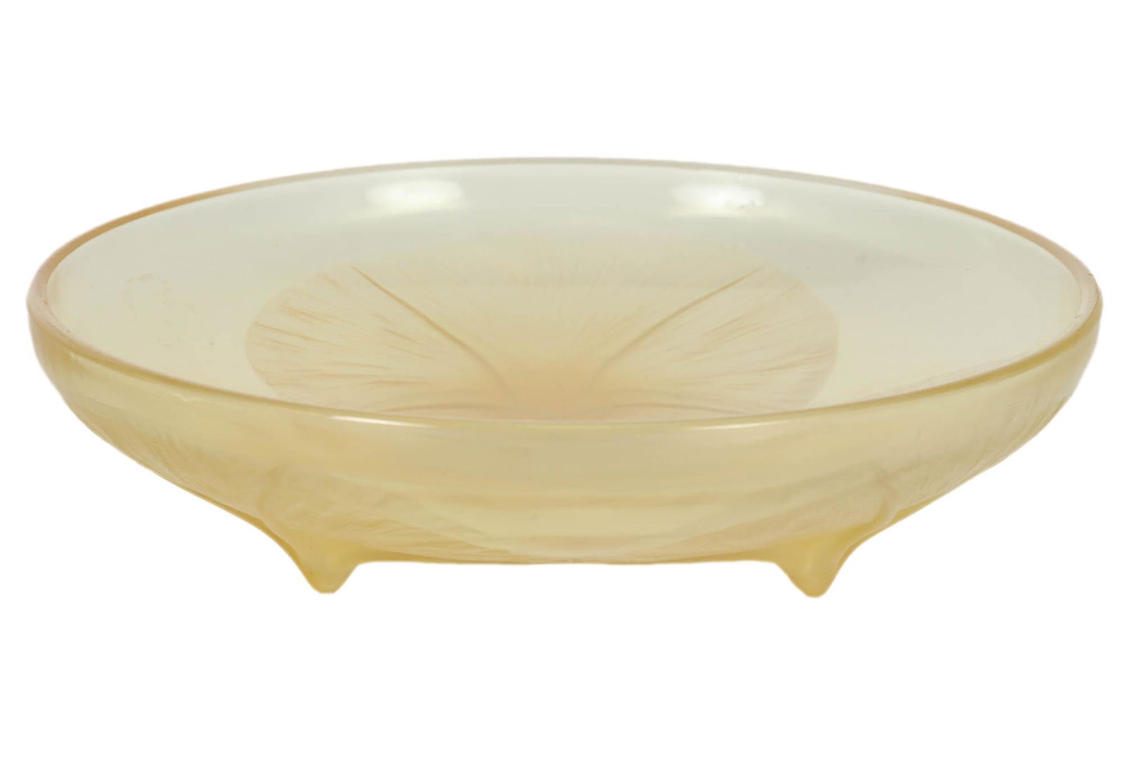 Rene Lalique Yellow Footed Volubilis Crystal Bowl (1 of 4)