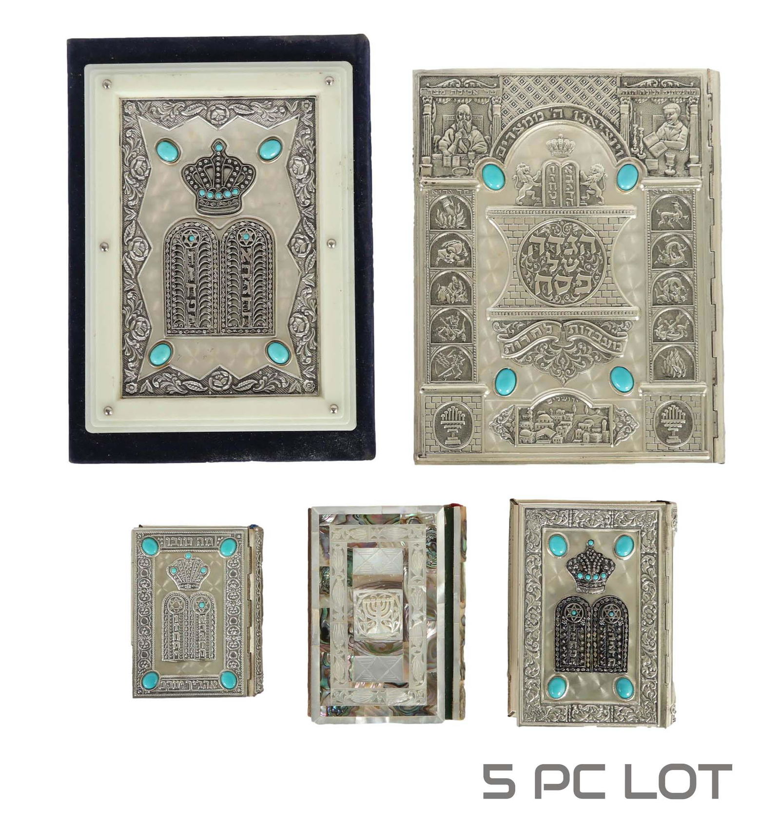 Judaica Ornate Vintage Siddur Prayer Book 5pc LOT (1 of 4)