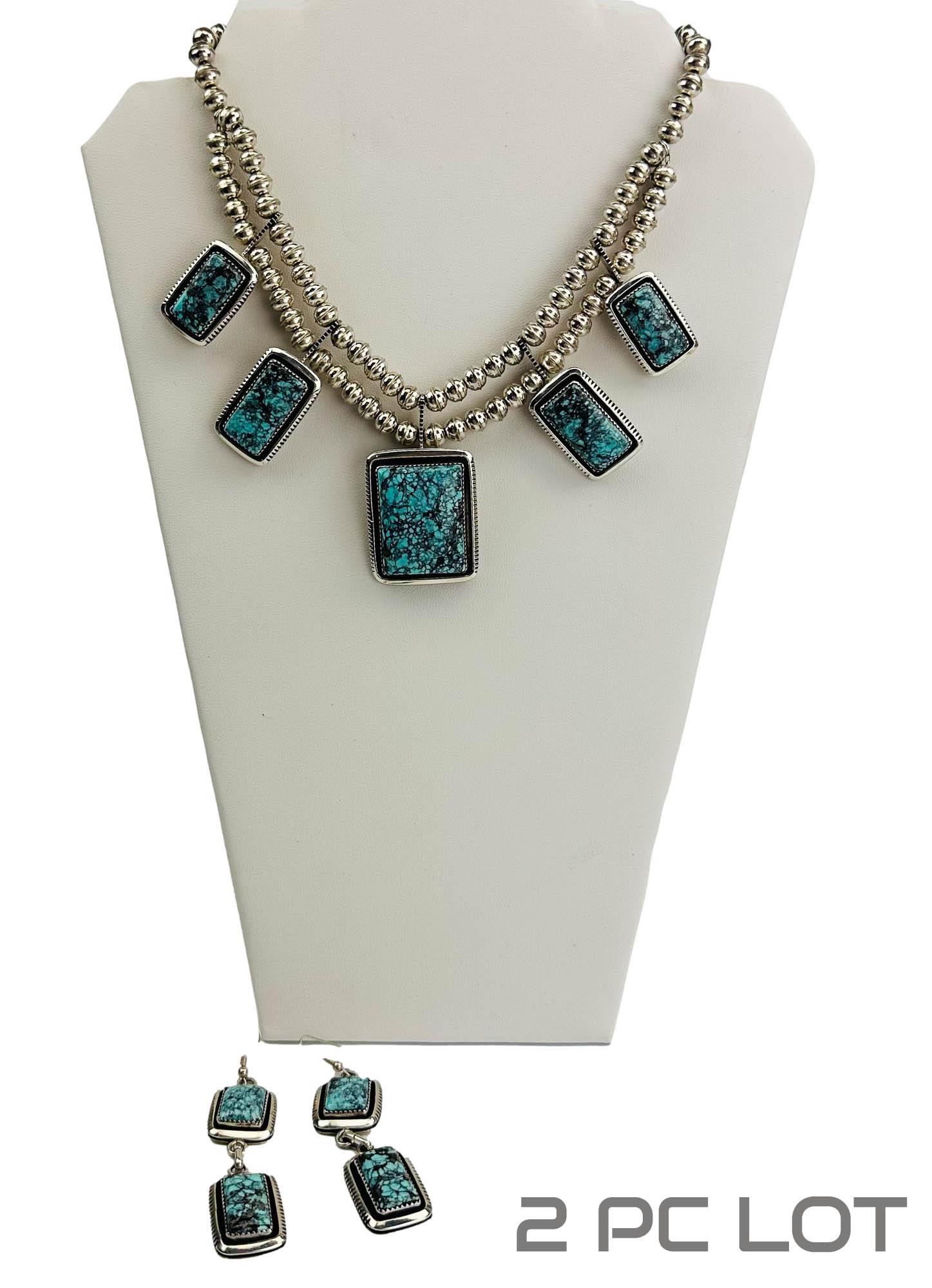 American Indian Sterling Squash Blossom & Earrings (1 of 3)