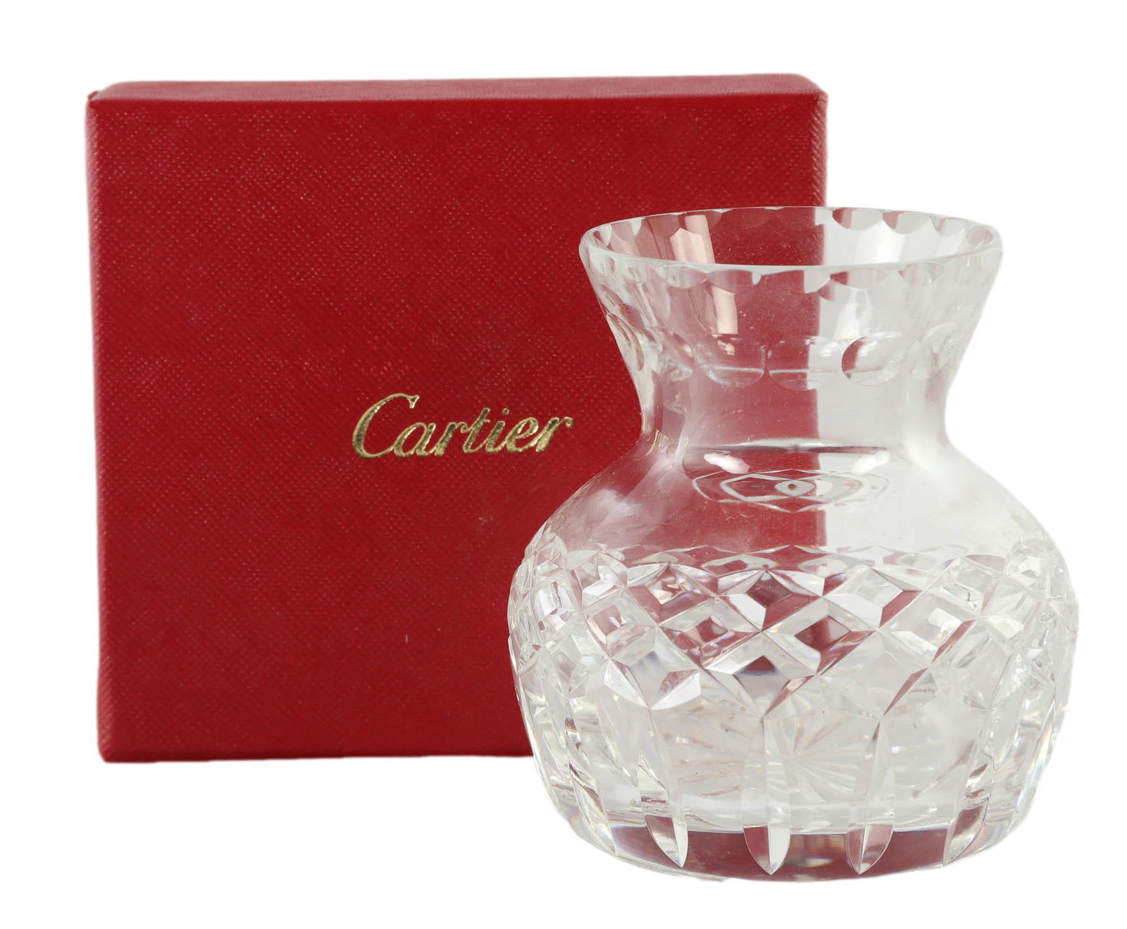 Cartier Crystal Art Glass Shelf Mantle Vase w/ Box (1 of 5)