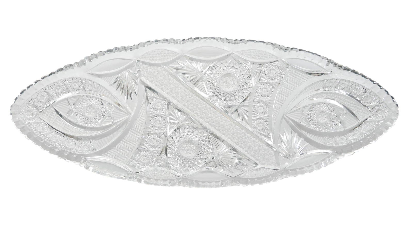 Brilliant Cut Crystal Large Oval Centerpiece Dish (1 of 4)