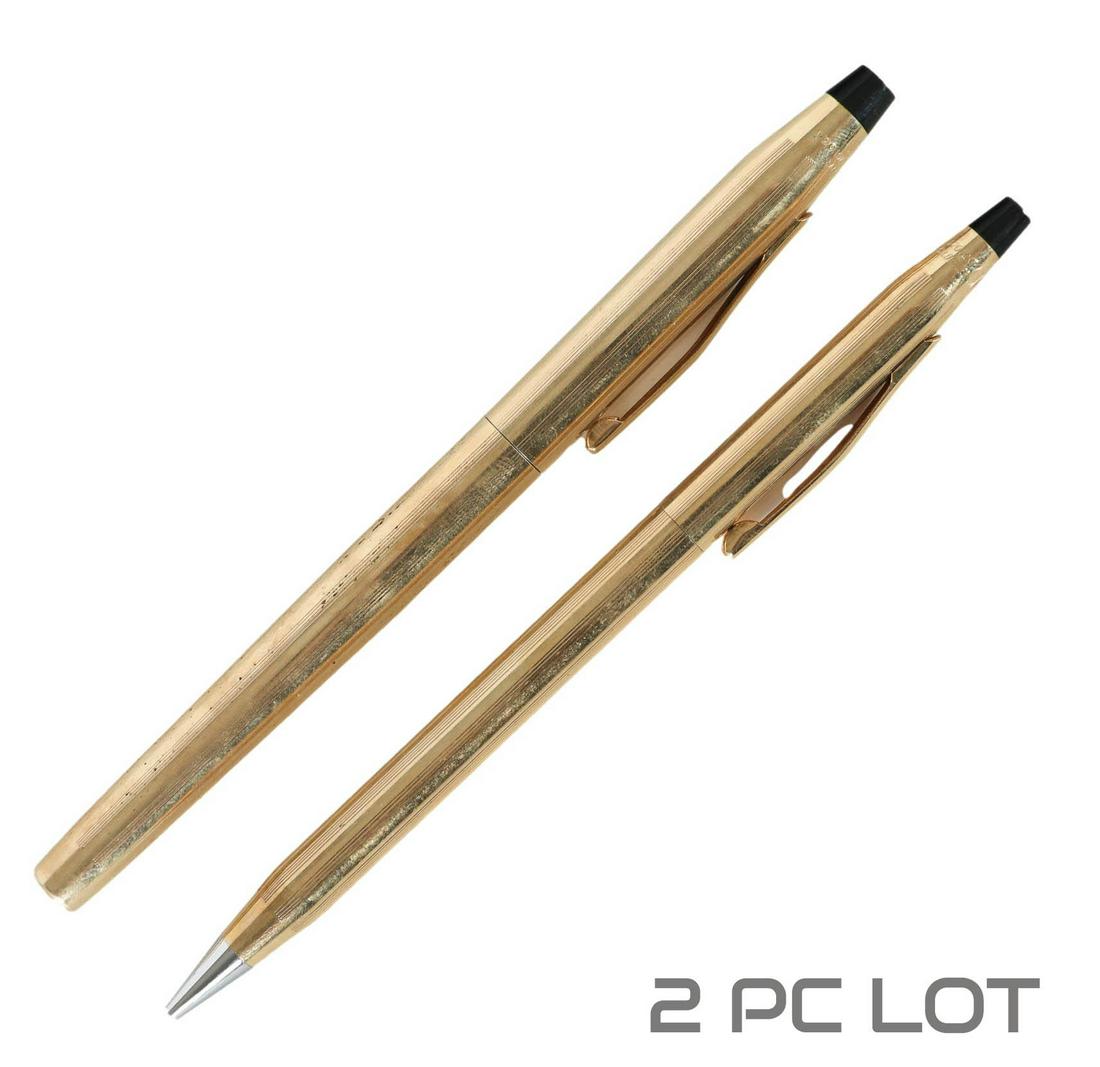 Cross Gold Plate Mcm Fountain Pen & Pencil In Box