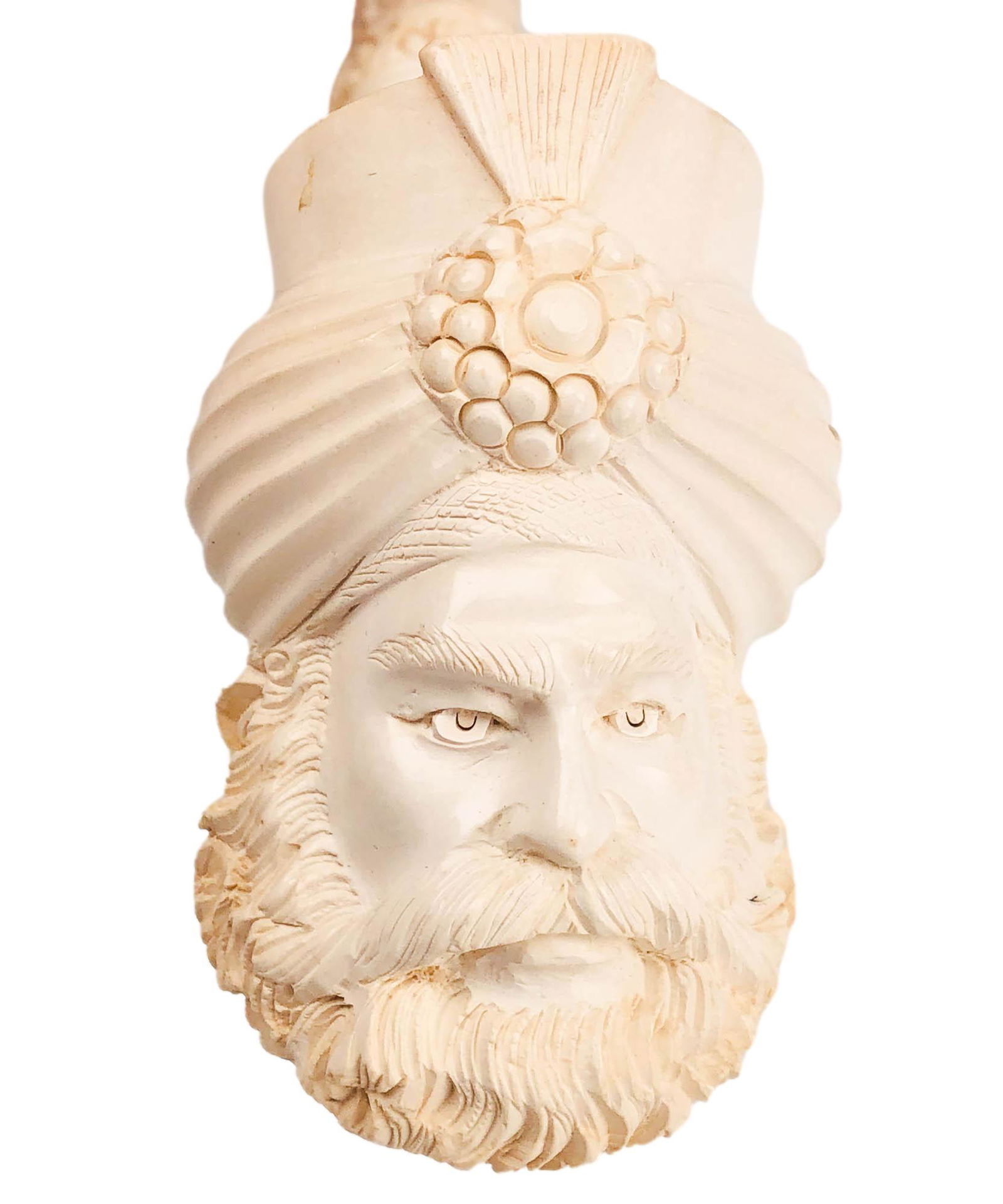 Carved Meerschaum Sultan Head Floral Smoking Pipe (1 of 8)