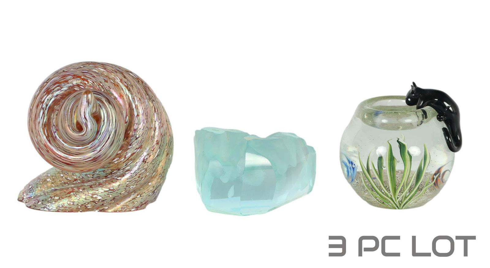 Correia Ken Rains Studio Glass Sculpture 3pc LOT (1 of 4)