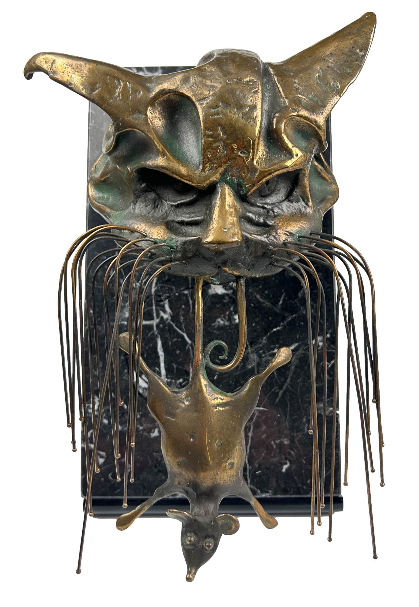 John Jagger d.2013 Bronze Cat and Mouse Sculpture (1 of 6)