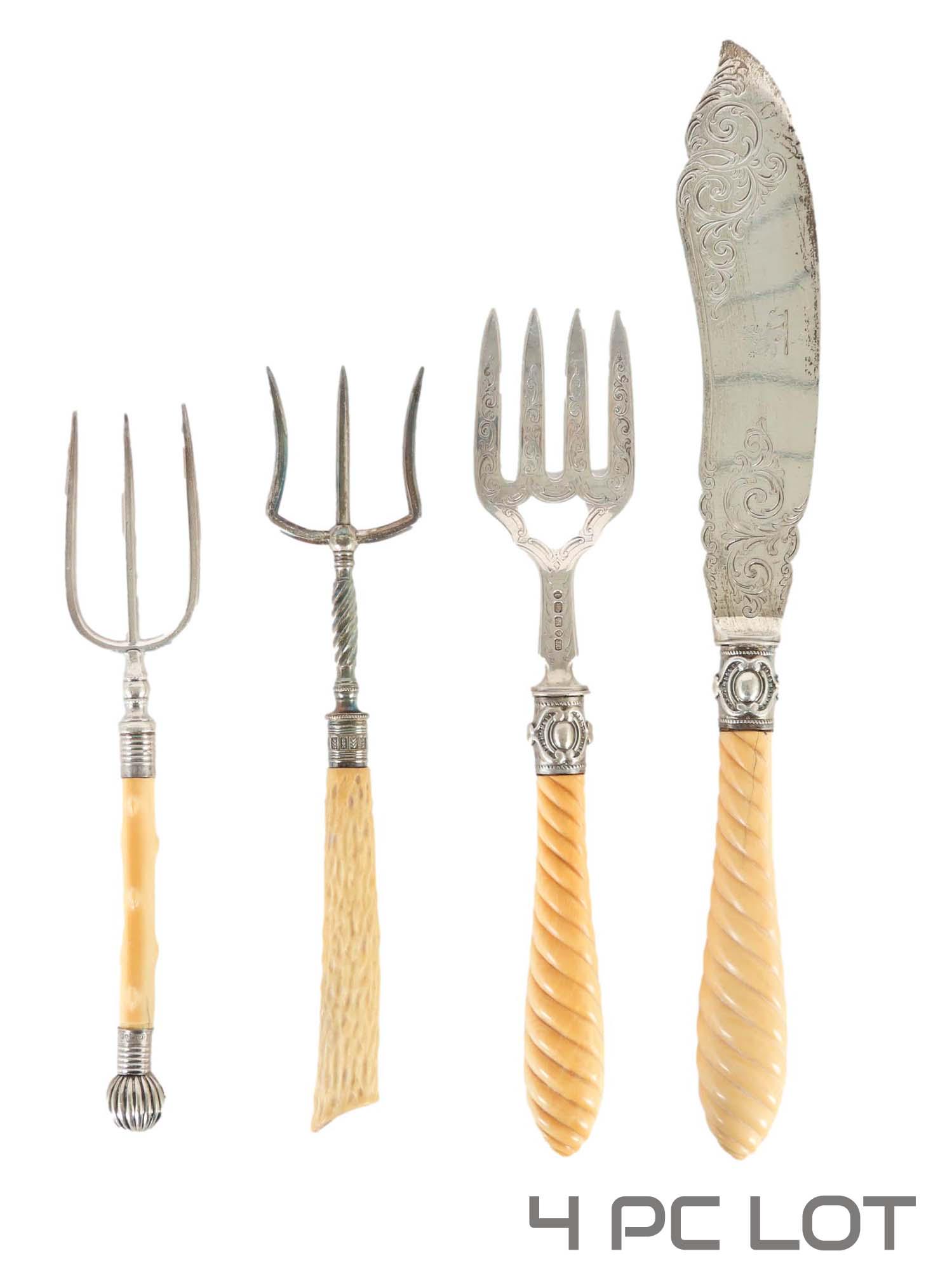 Antique 19th C English Silver Serving Utensils 4pc (1 of 4)