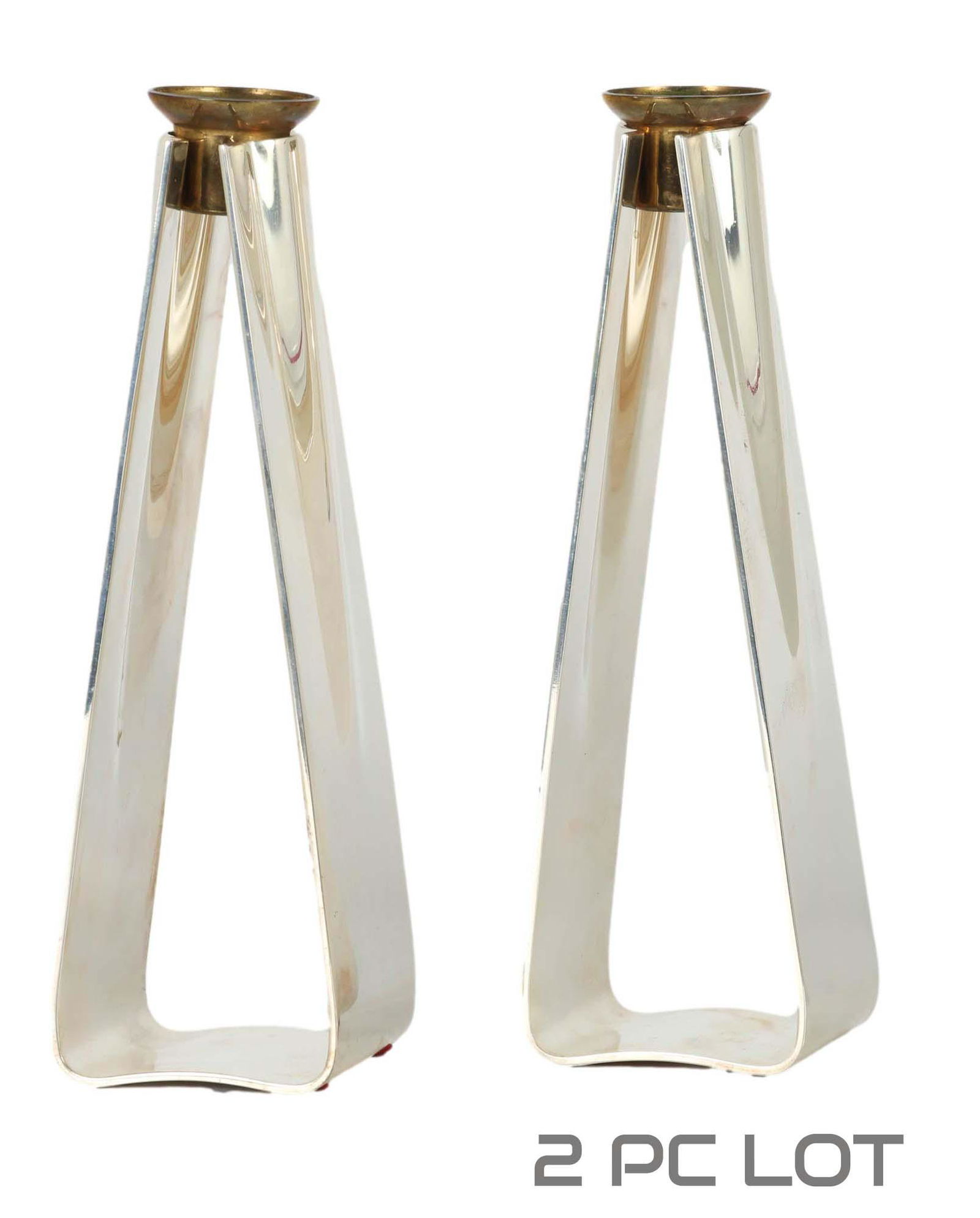 Uri Reshef Israel Silver Plate Candle Holders Pair (1 of 4)