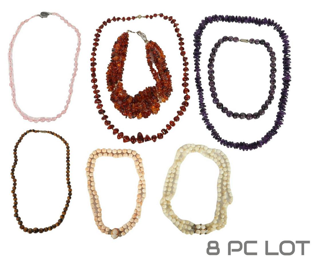 Amber Angelskin Coral Amethyst Necklace 8pc LOT (1 of 7)