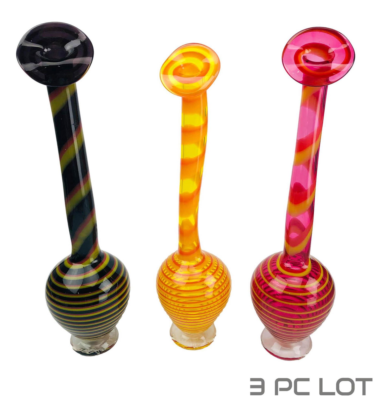 Antonio Garcia Cased Glass Goose Neck Vase 3pc LOT (1 of 5)