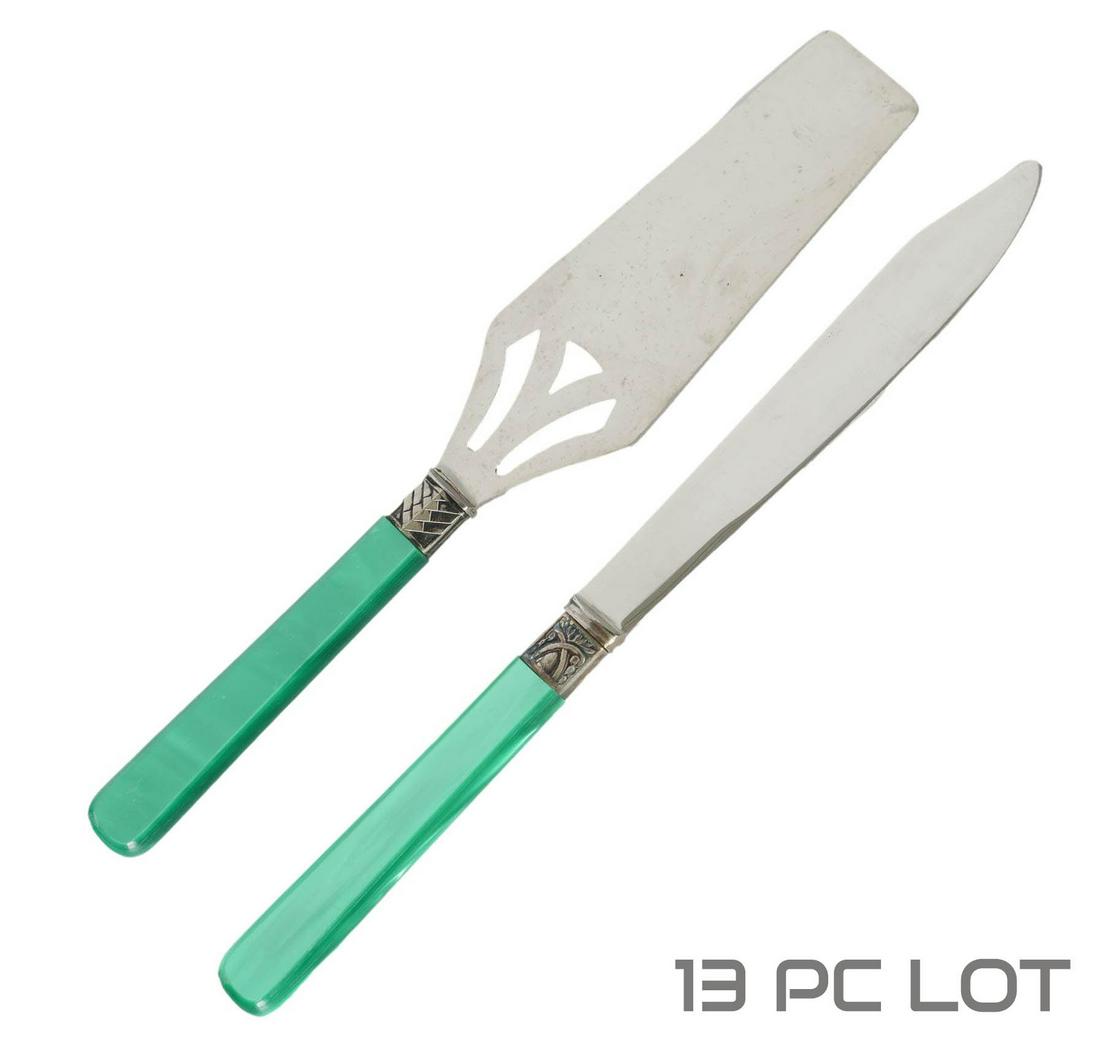 Made in France Lucite Handle Knife Spatula LOT (1 of 3)