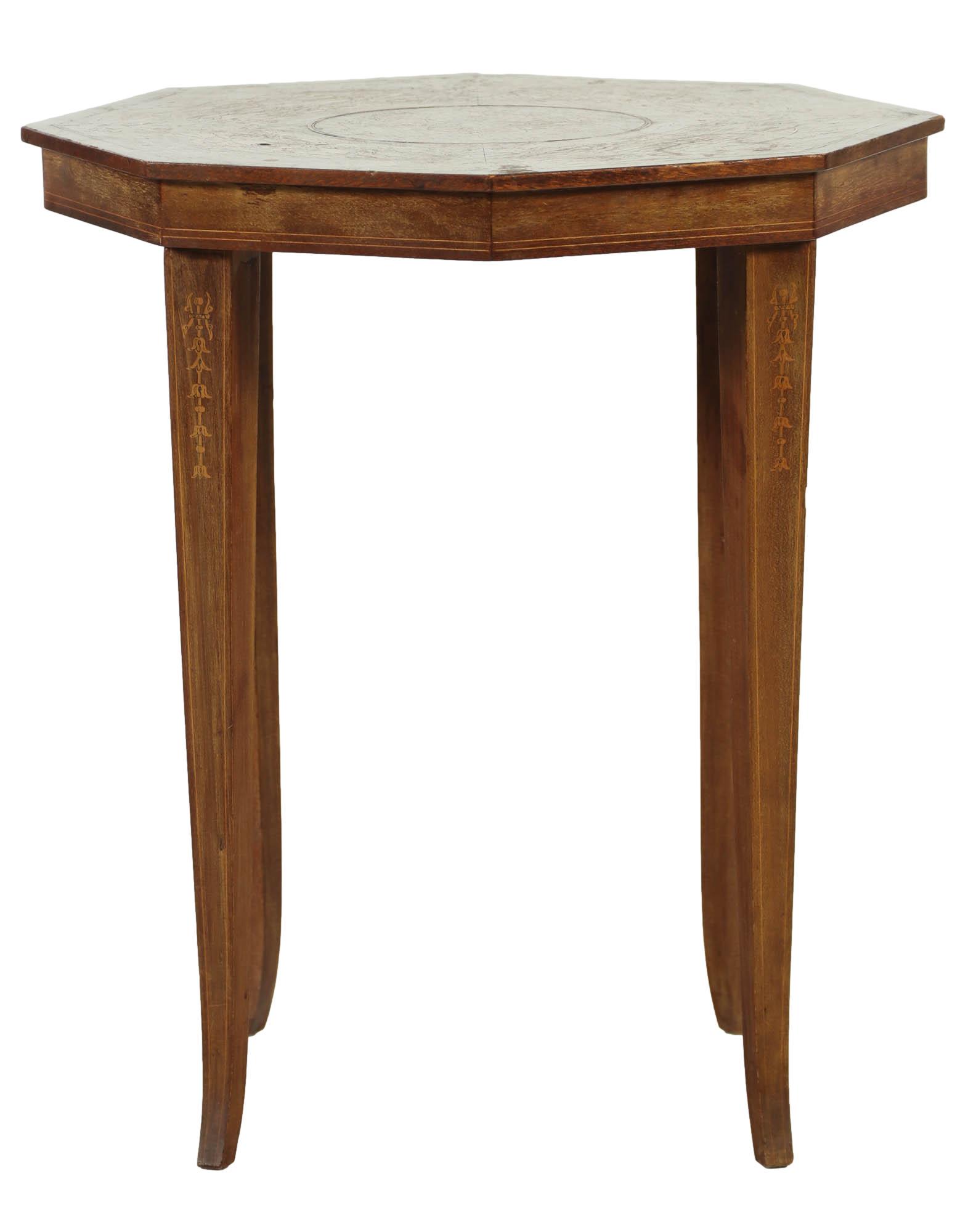 Antique Italian Marquetry Inlay Wooden Side Table (1 of 6)