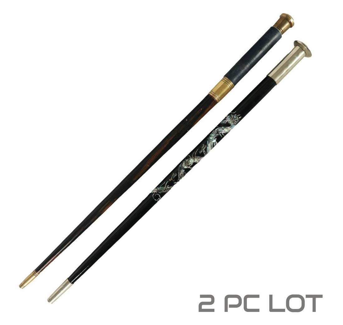 European Antique Silver Wood MOP Dragon Pointers (1 of 4)