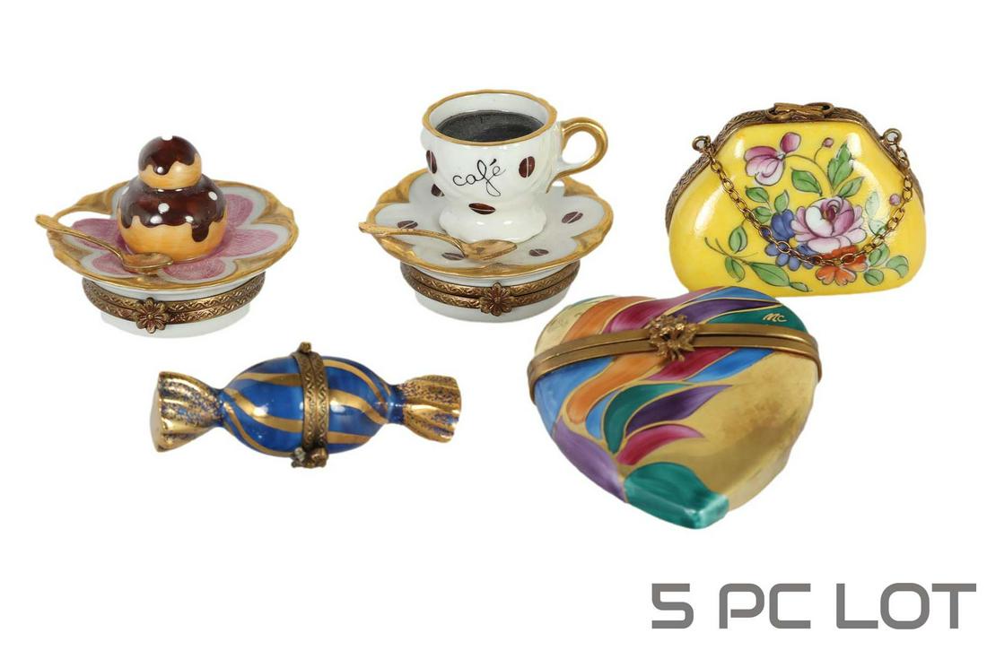Limoges Porcelain Trinket Jewelry Box 5pc LOT (1 of 5)