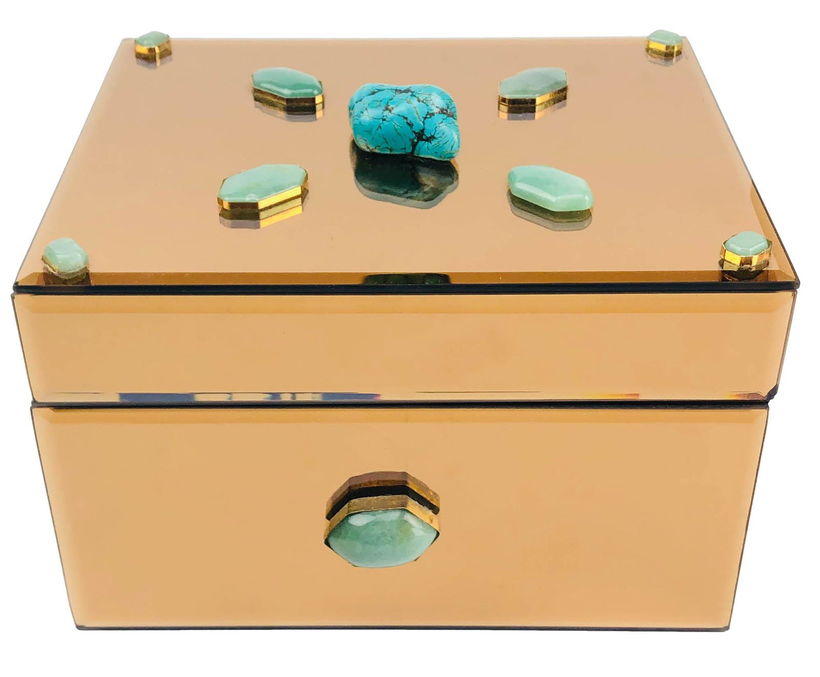 Hollywood Regency Bejeweled Jewelry Trinket Box (1 of 6)