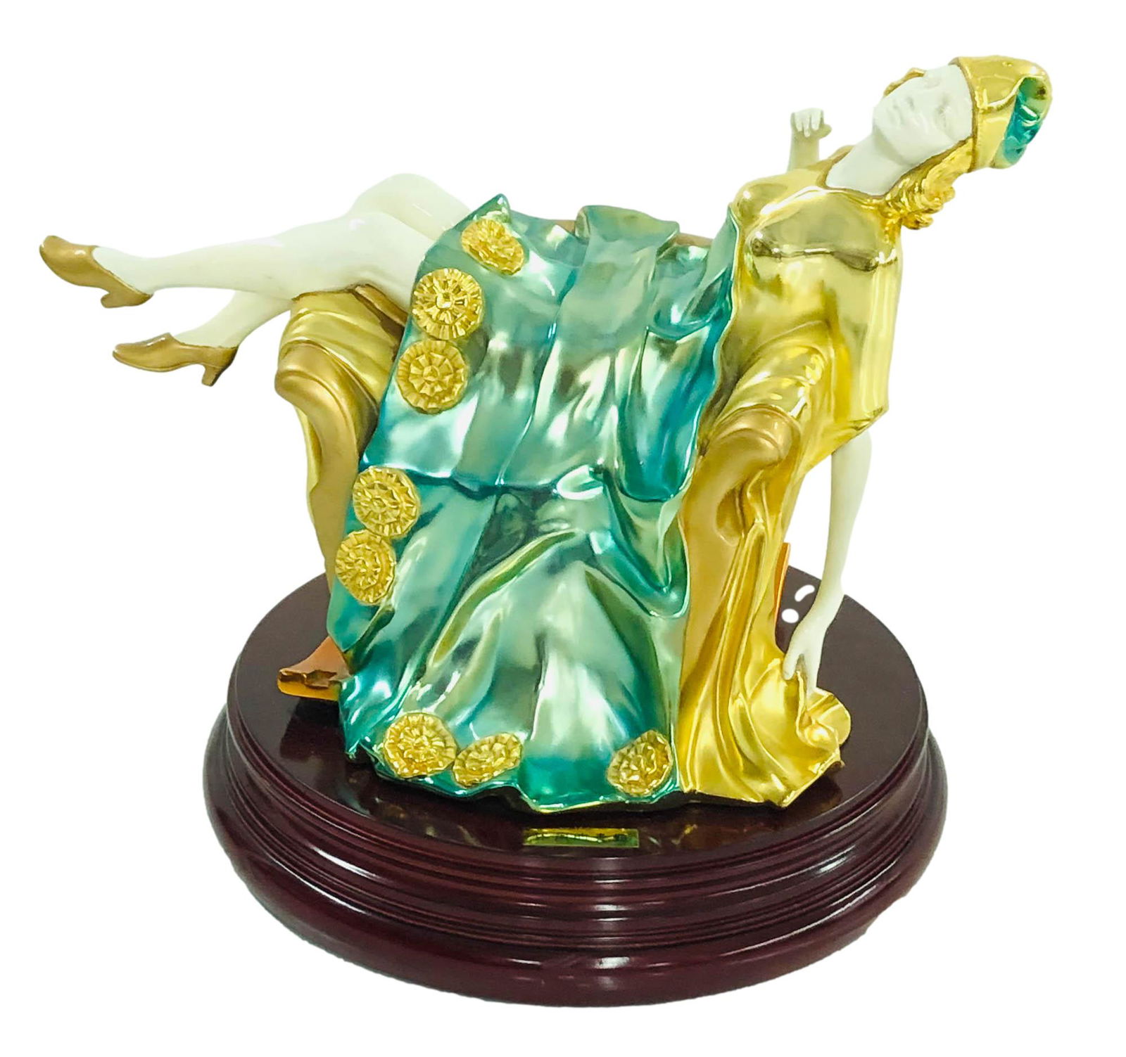 Art Deco Zsolnay Style Reclining Lady Sculpture (1 of 5)