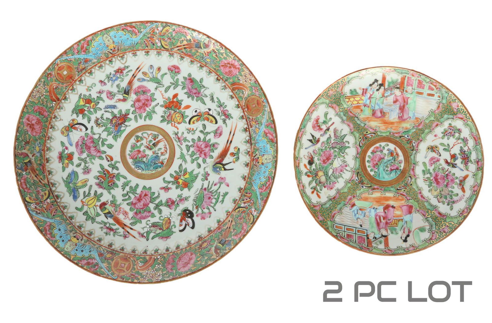 19C Chinese Canton Famille Rose Plate & Charger (1 of 4)