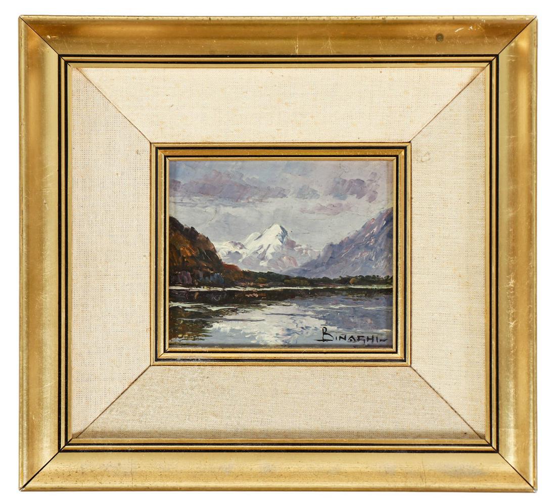 Impressionist Mountain River Landscape Painting (1 of 4)