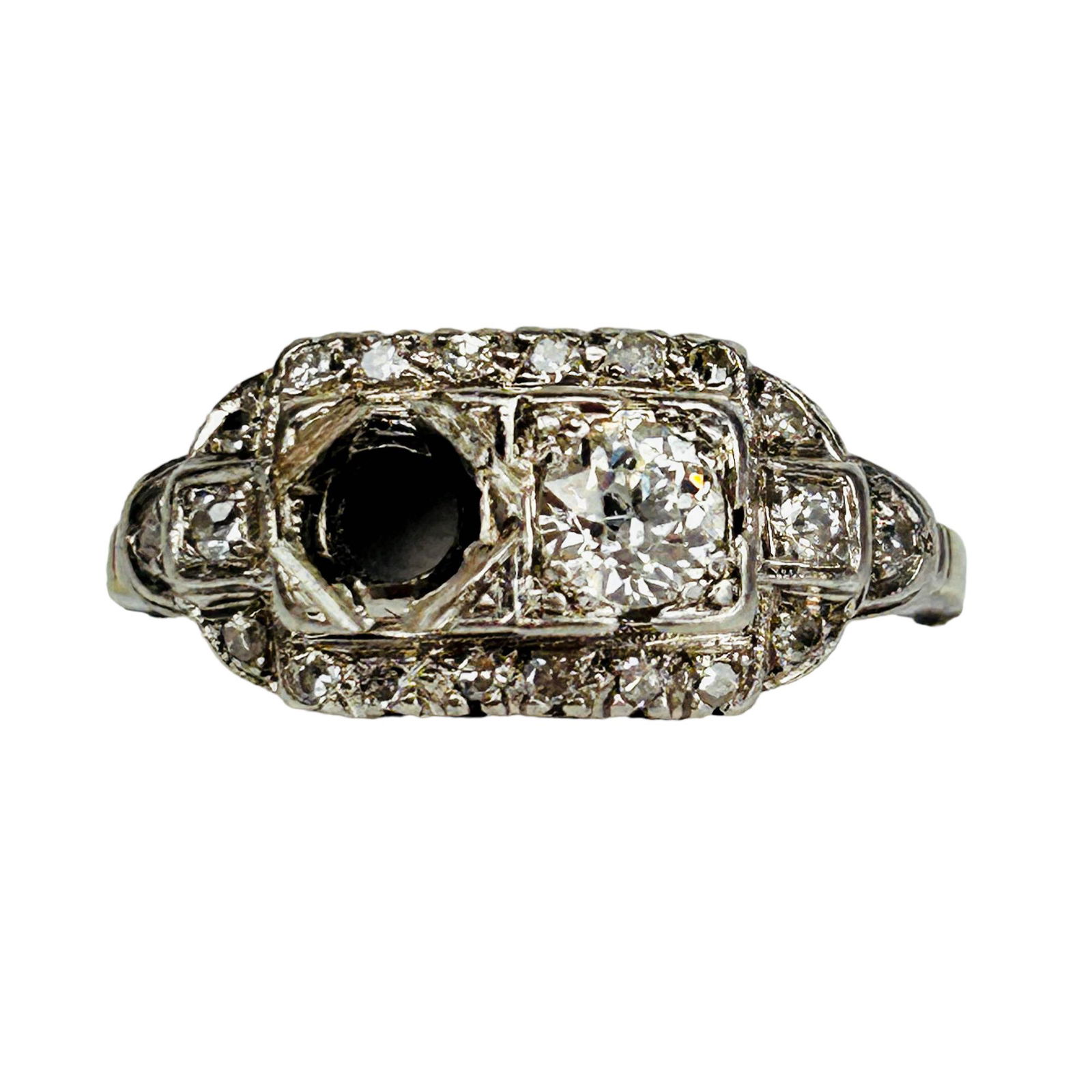 14K White Gold Diamond Engagement Ring Size 8.25 (1 of 5)