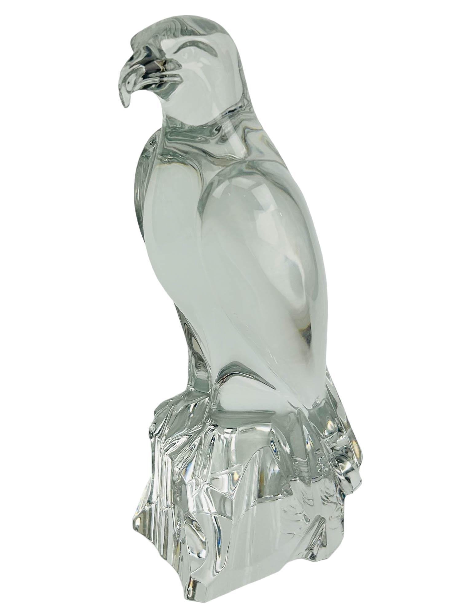Baccarat Crystal Eagle Falcon Art Glass Sculpture (1 of 4)