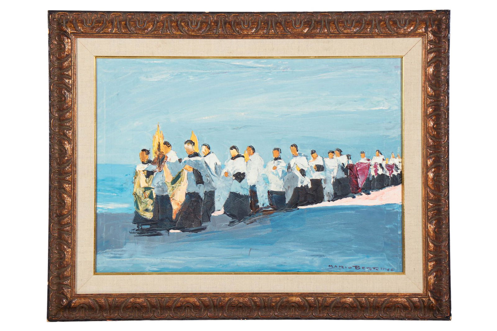 Mario Berrino Priest Nun Religious Beach Painting (1 of 4)