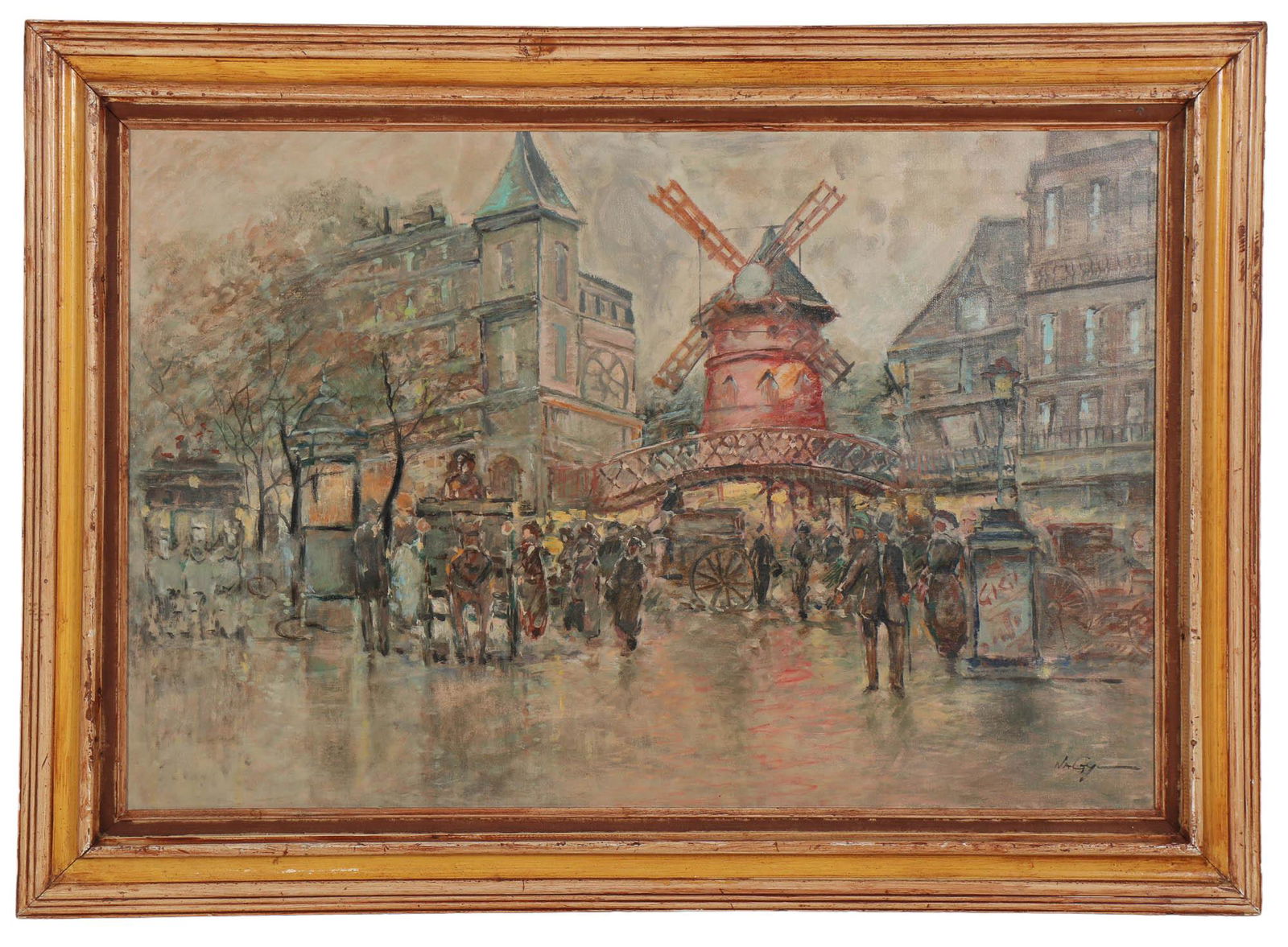 20C Impressionist Parisian Cityscape Oil Painting (1 of 4)