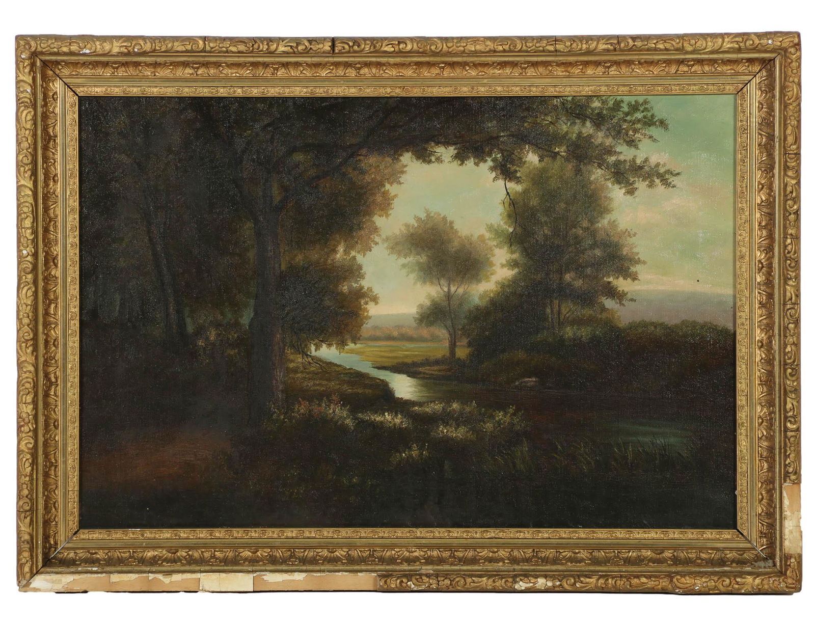 Antique Tonalist Forest Landscape Oil Painting (1 of 4)
