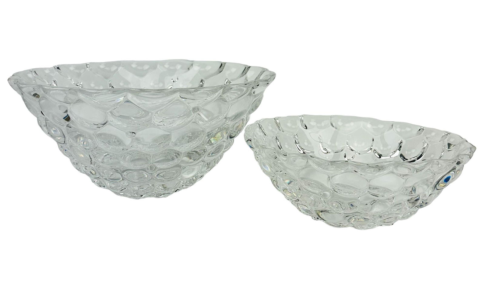 Orrefors Crystal Raspberry Art Glass Bowl 2pc LOT (1 of 6)