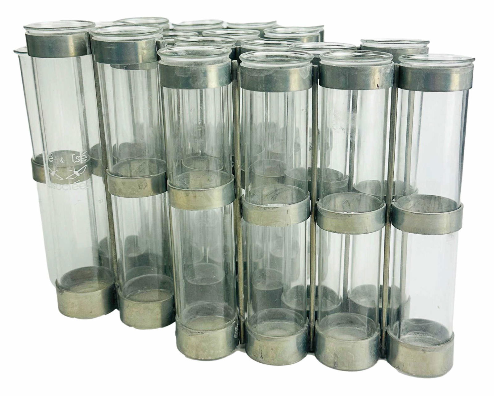 Articulated Test Tube Style Glass Silvertone Vase (1 of 5)