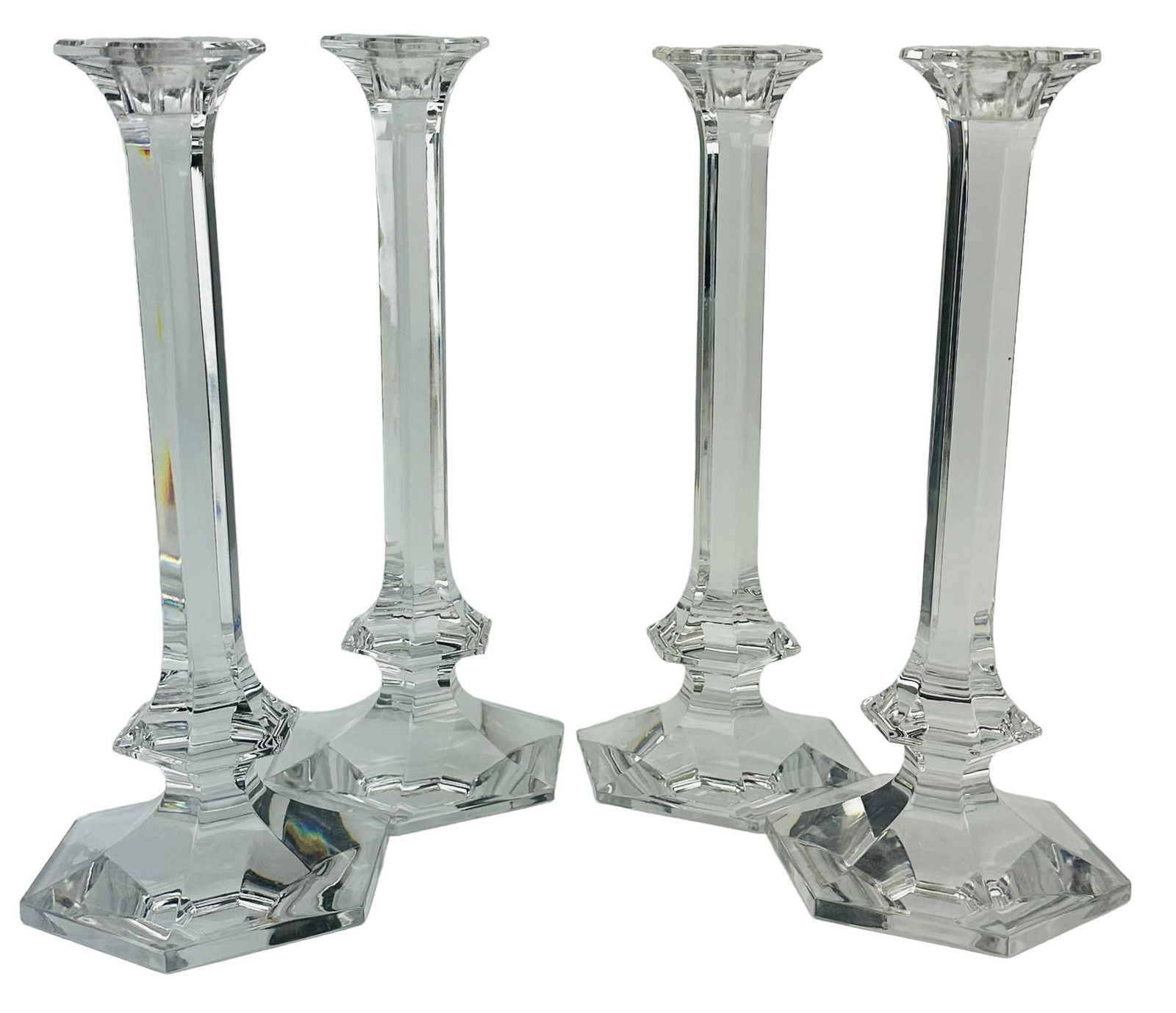 Val St Lambert Crystal Elysee Candleholder 4pc LOT (1 of 3)