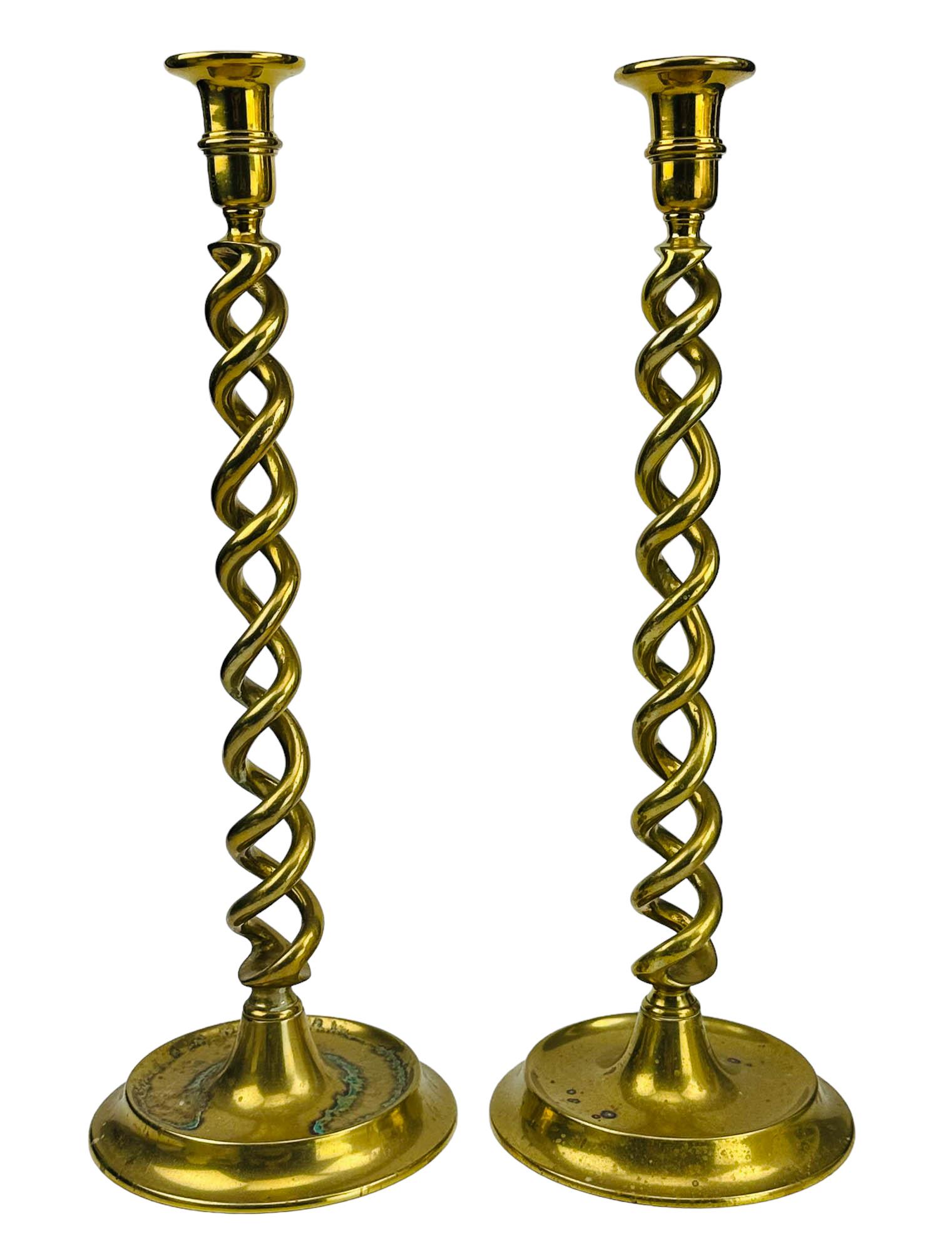 Brass Open Spiral Barley Twist Candle Holders PR (1 of 3)