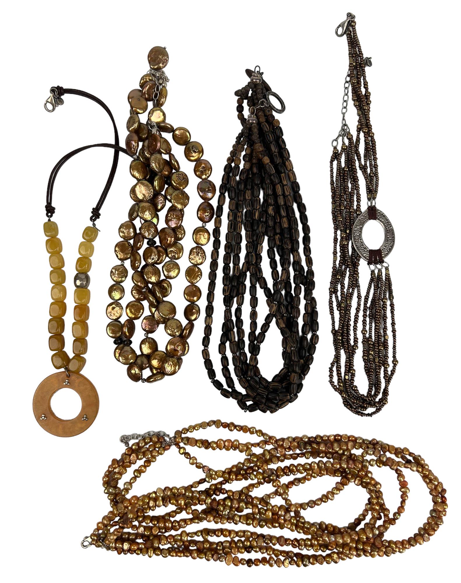 Silpada Multi Strand Wood Pearl Necklace 5pc LOT (1 of 4)