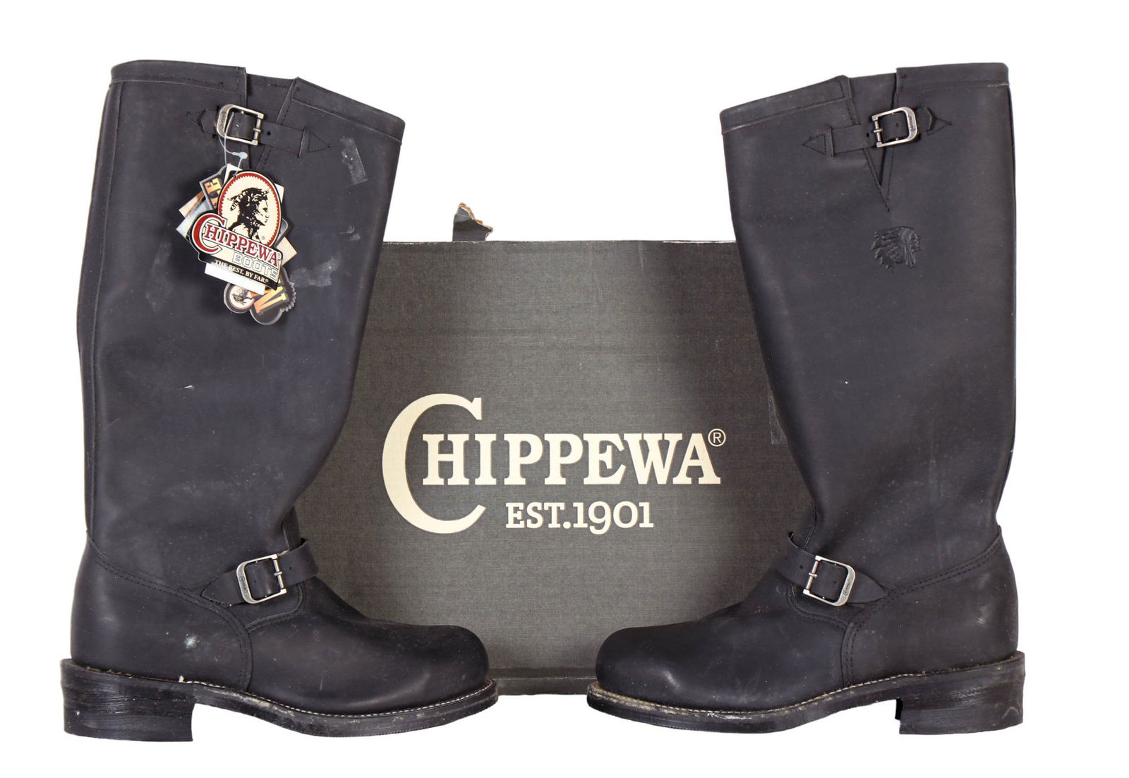 Chippewa Black Leather Motorcycle Bike Boots 10EE (1 of 7)