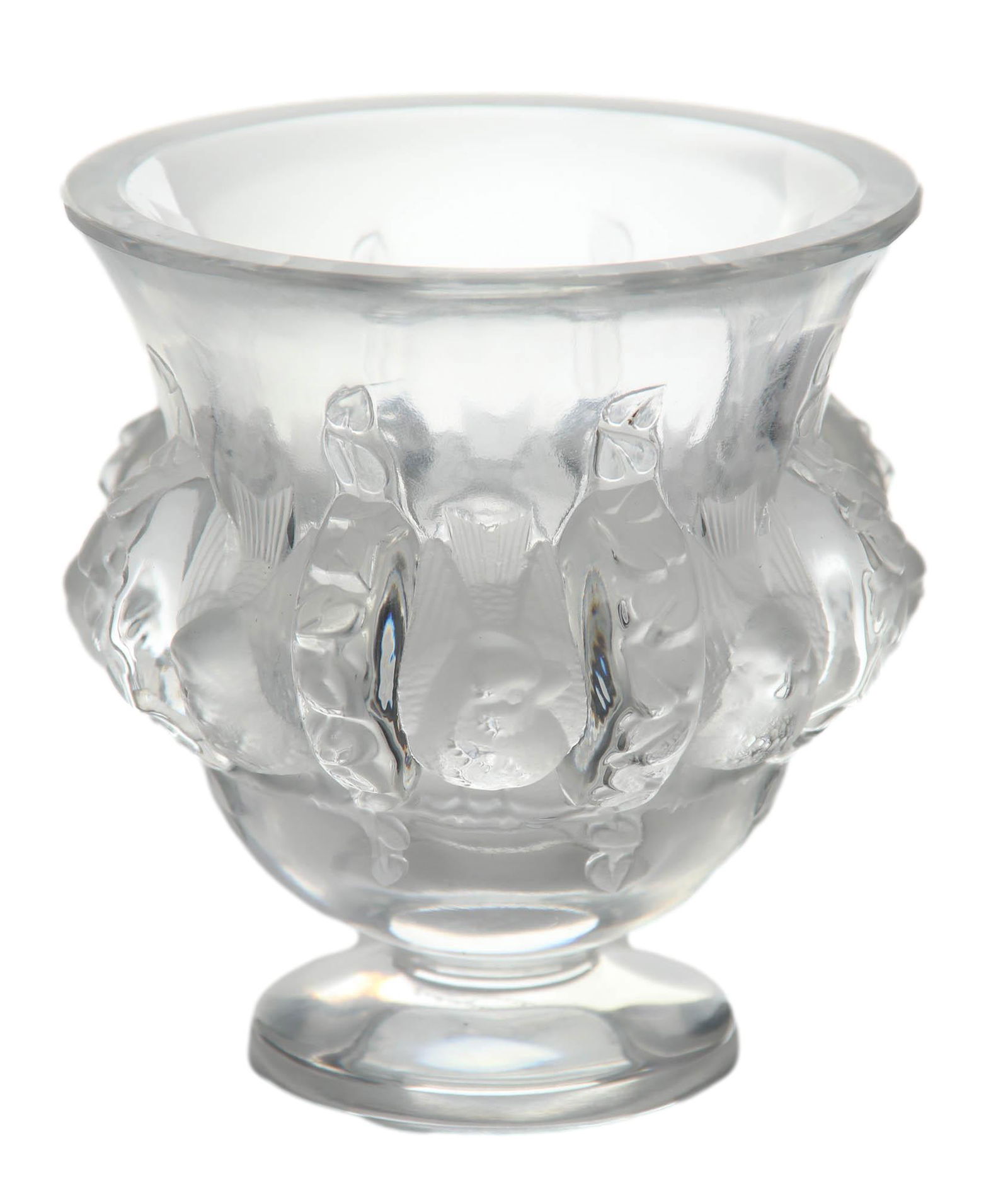 Lalique French Crystal Dampierre Floral Bird Vase (1 of 4)