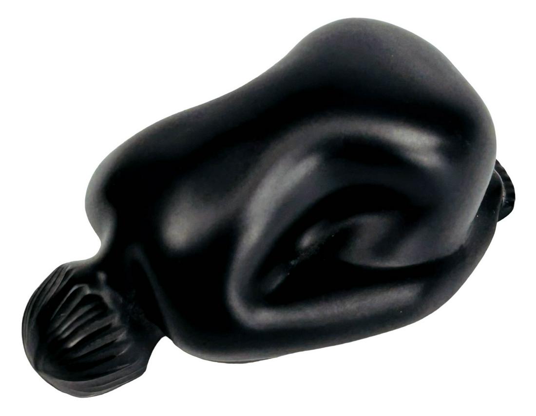 Lalique Nahbi Resting Nude Black Glass Figurine: Late 20th century Lalique France French black crystal art glass curio cabinet display figurine. Designed by Marie Claude Lalique ( French, 1935 - 2003 ), Daughter of Marc Lalique. Work beautifully emb