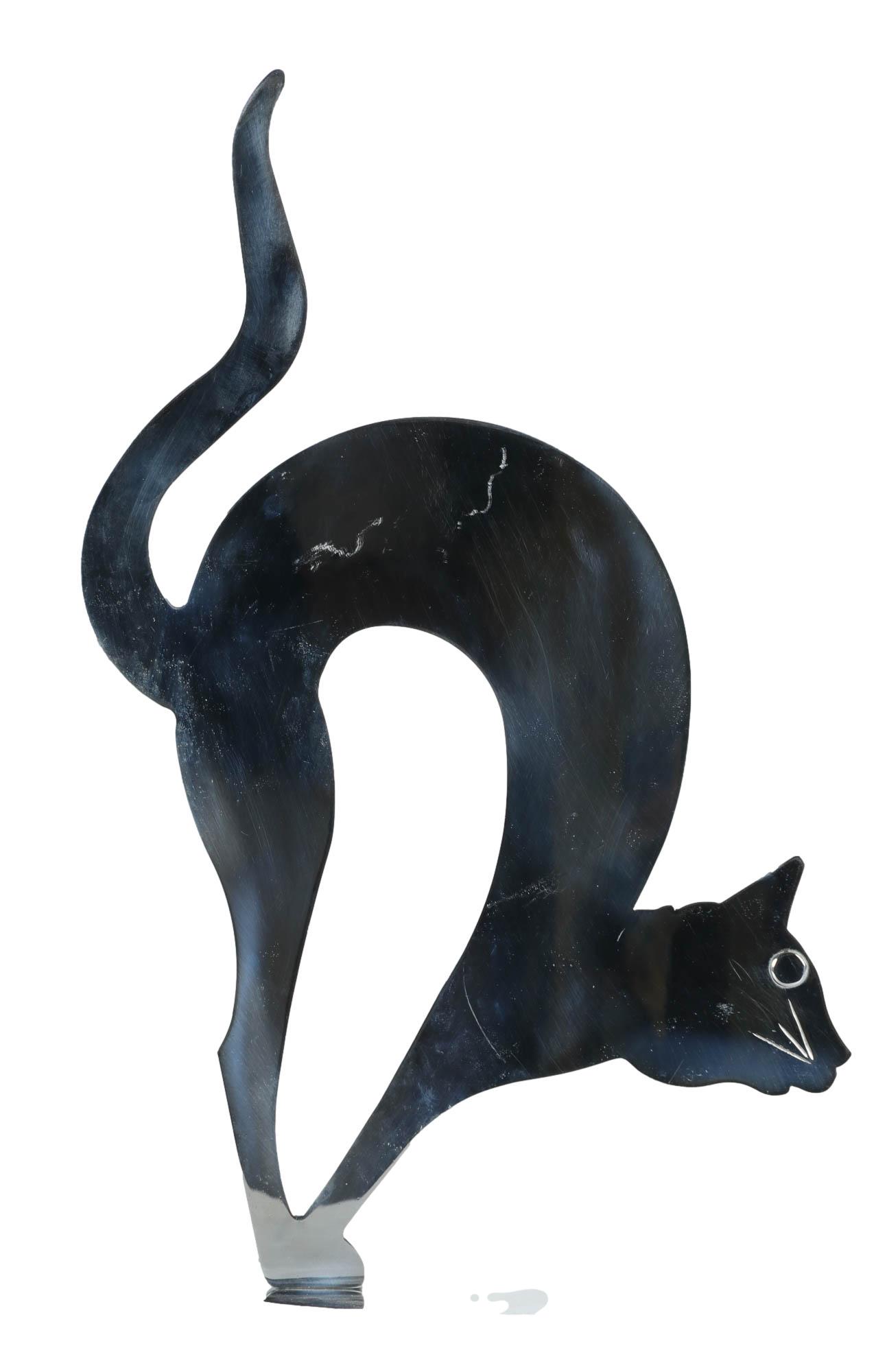 Hagenauer Style Cat Silhouette Chromed Sculpture (1 of 4)