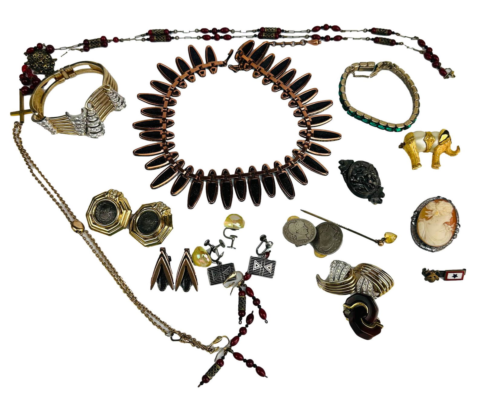 Brooch Pin Necklace Earring Estate Collection LOT (1 of 8)