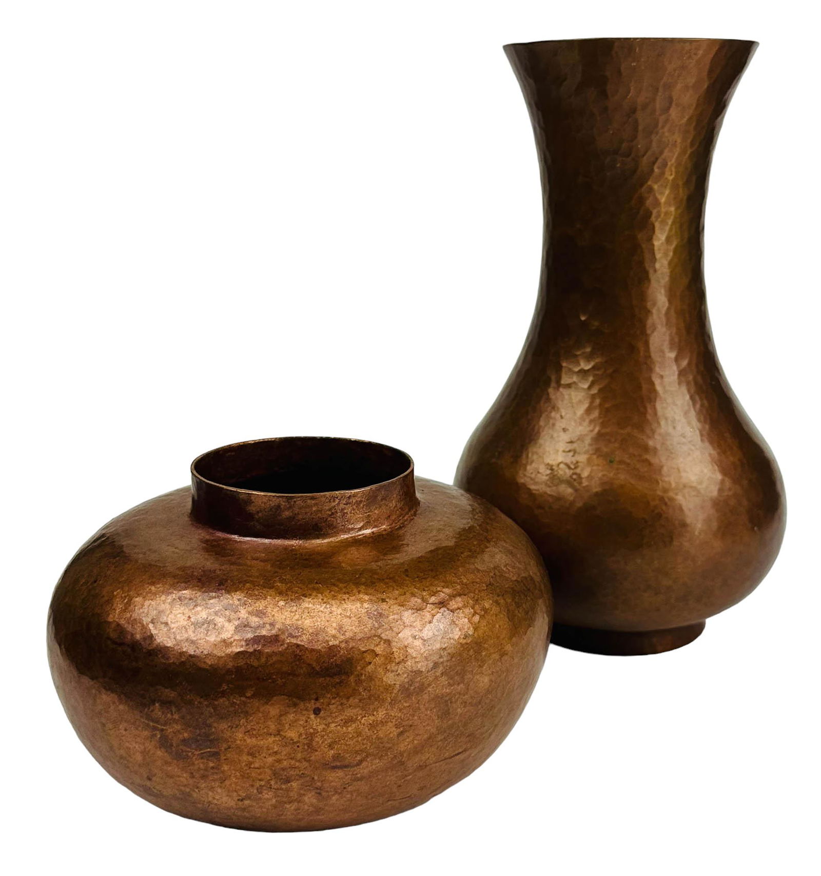 Arts & Crafts Style Hand Hammered Copper Vase 2pc (1 of 6)