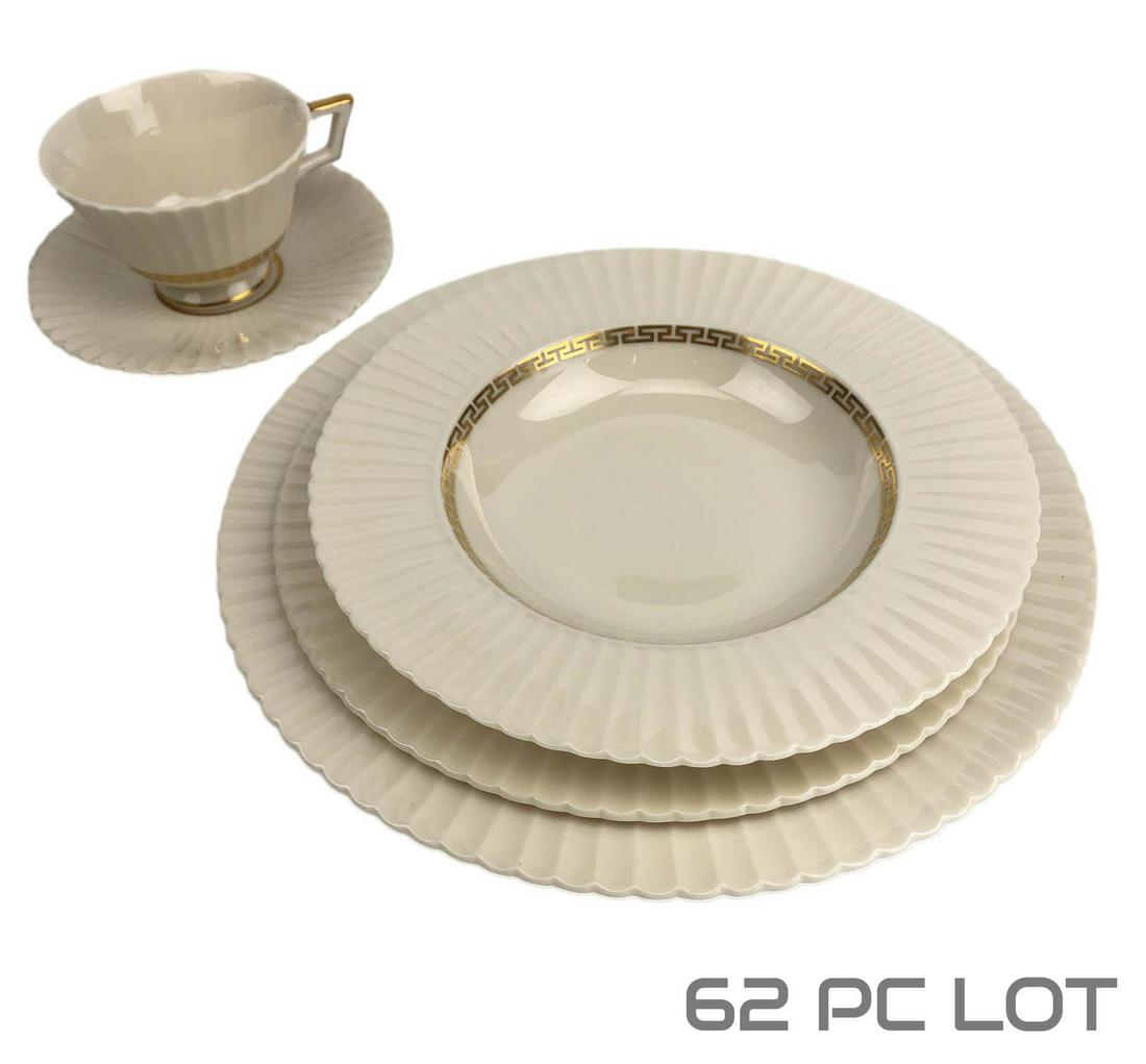 Lenox "Cretan" Porcelain Cup Saucer Plate 62pc SET (1 of 5)