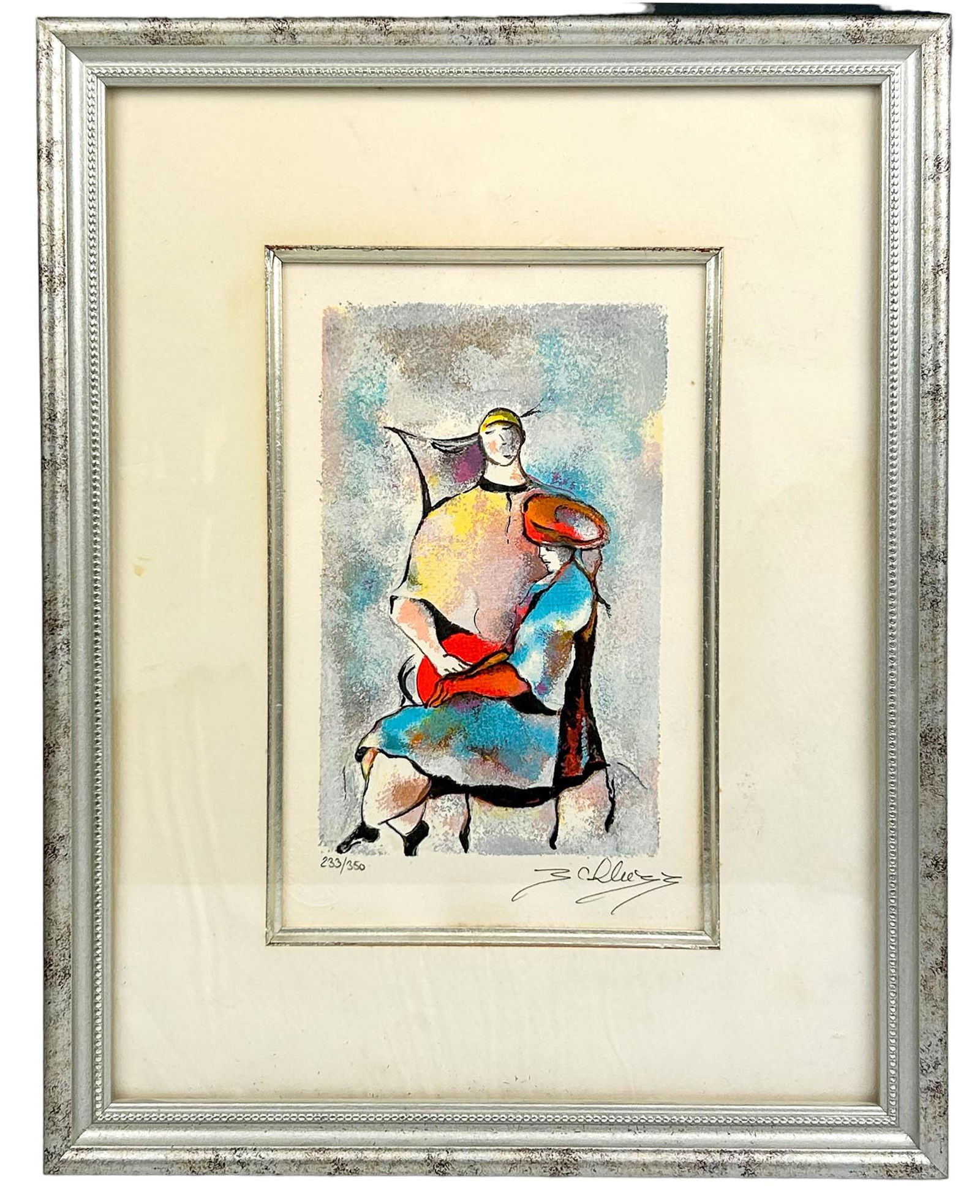 David Schluss 1943 LE Figural Colored Serigraph (1 of 5)